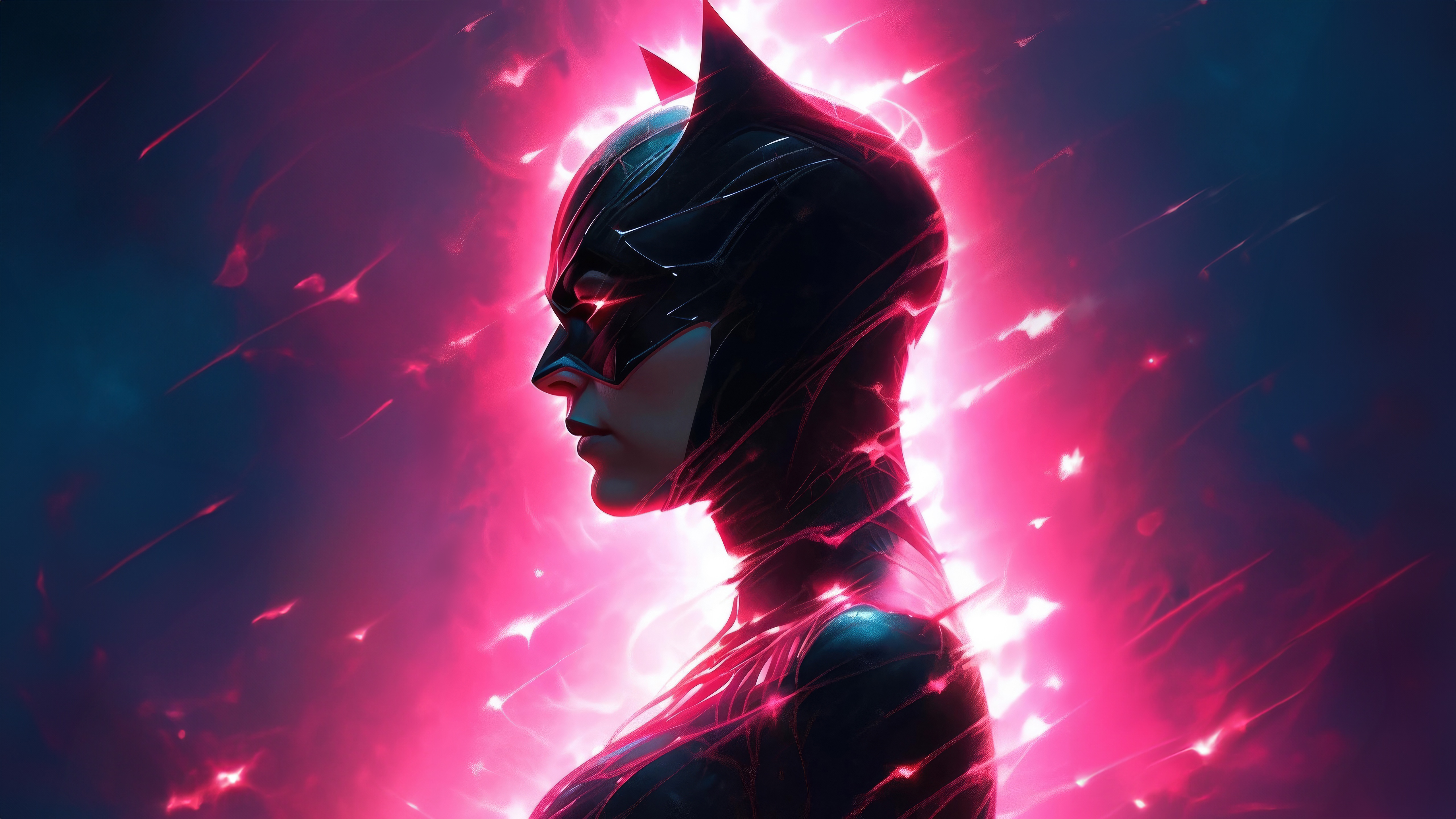 Catwoman in a pink energy field HD Wallpaper