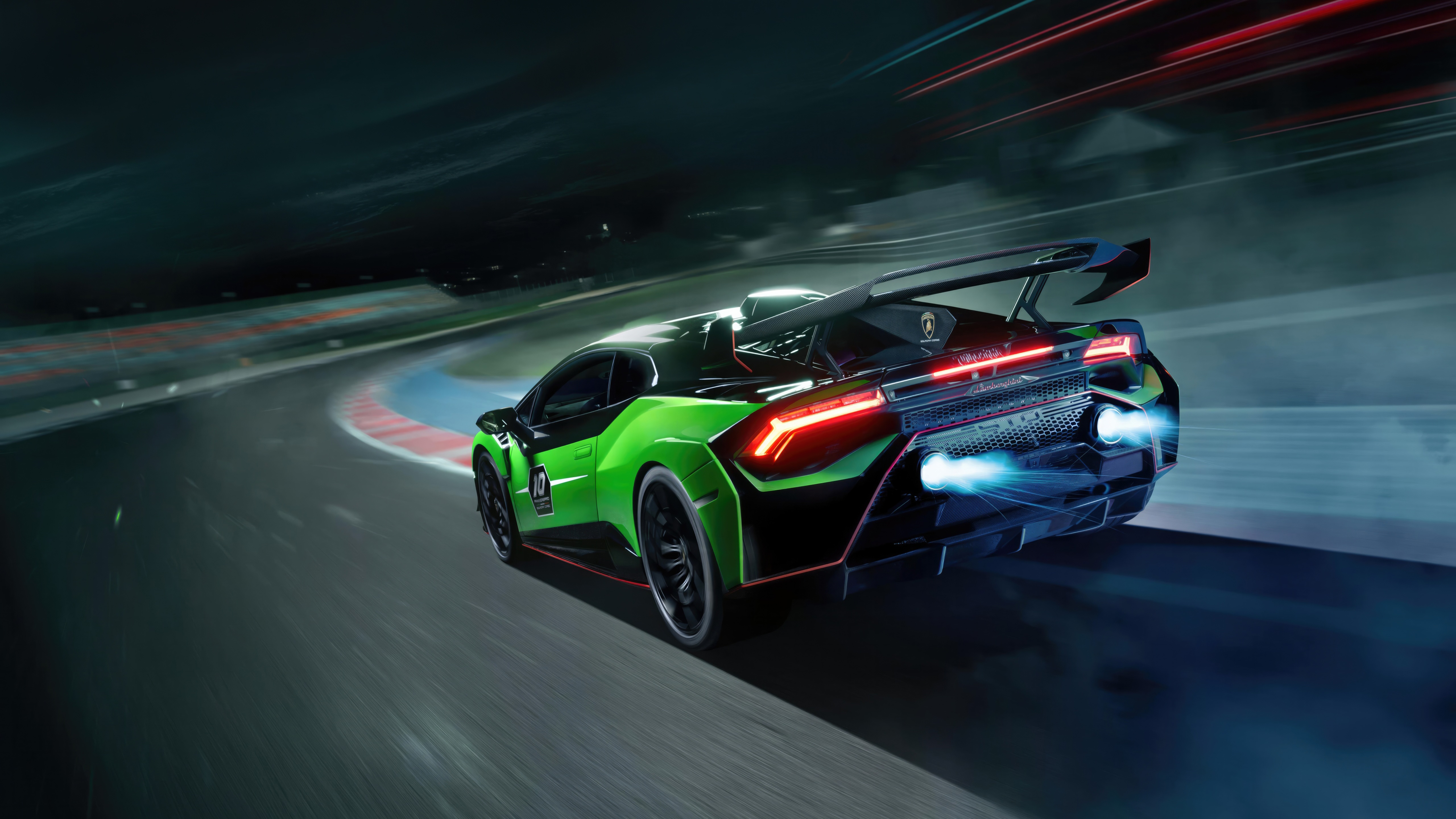 Lamborghini Huracan STO SC 10 Anniversario on Track HD Wallpaper
