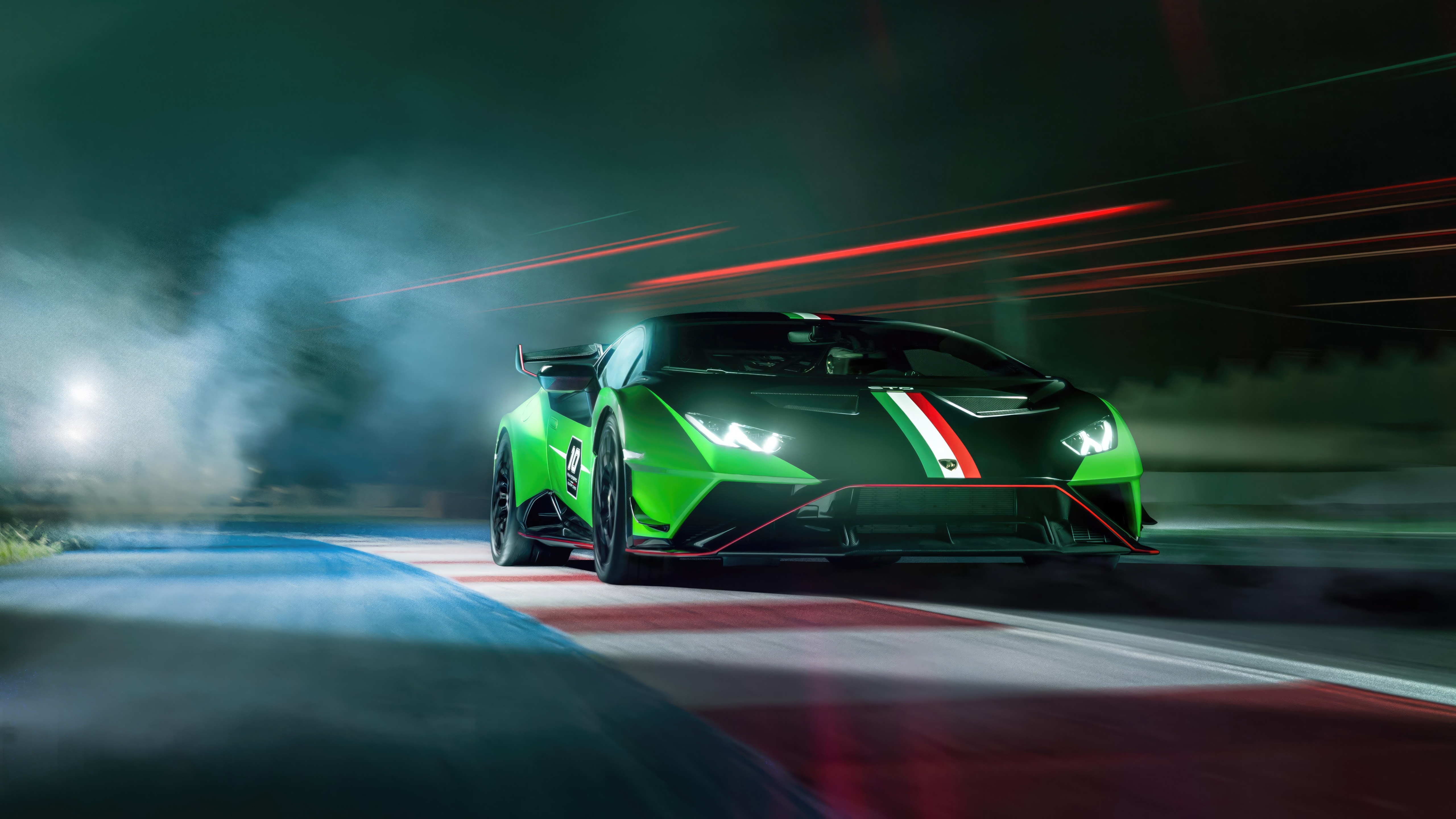 Green Lamborghini Huracan STO 10th Anniversary HD Wallpaper