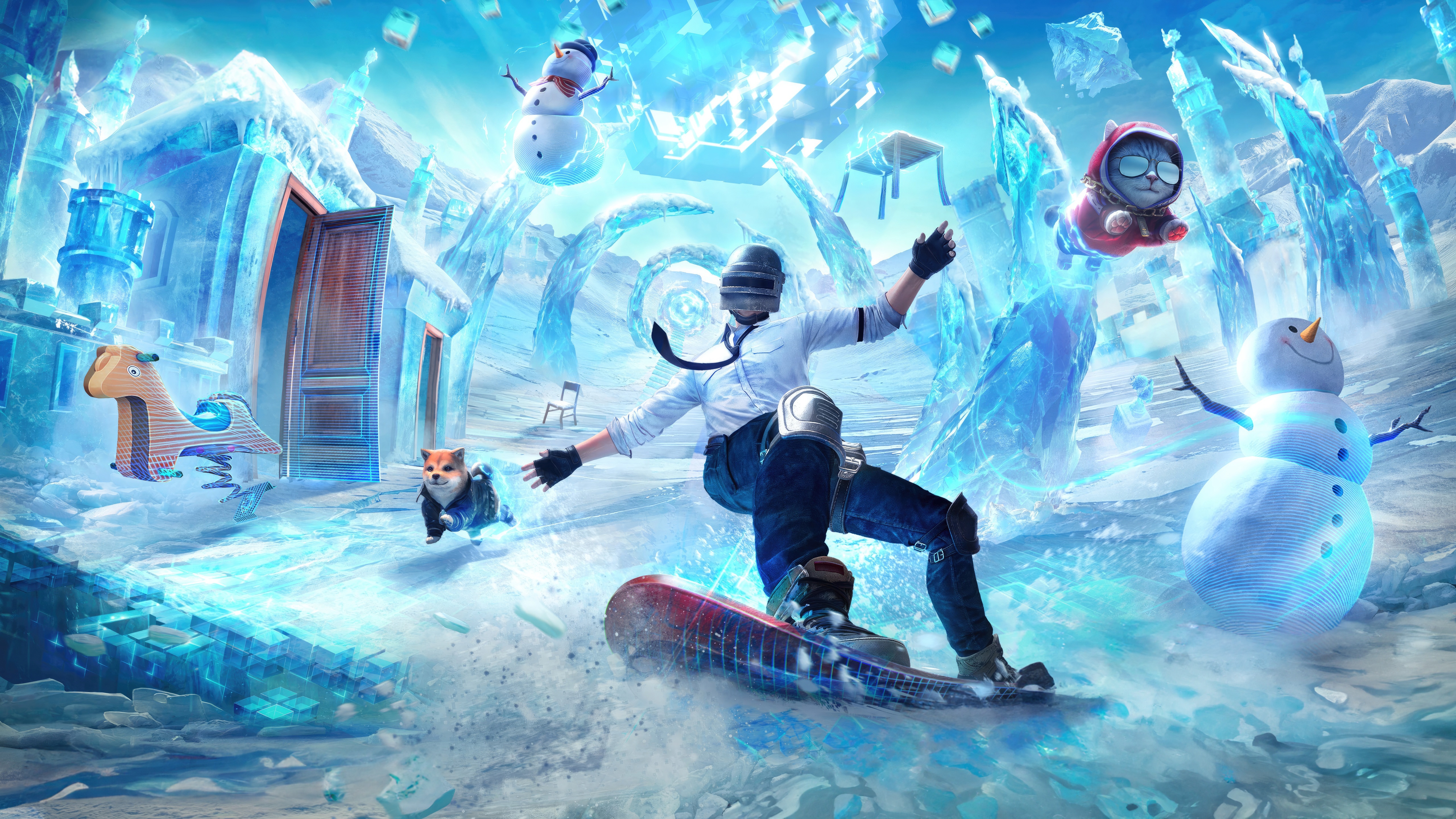 PUBG Frost Ivities Snowboarding Scene HD Wallpaper