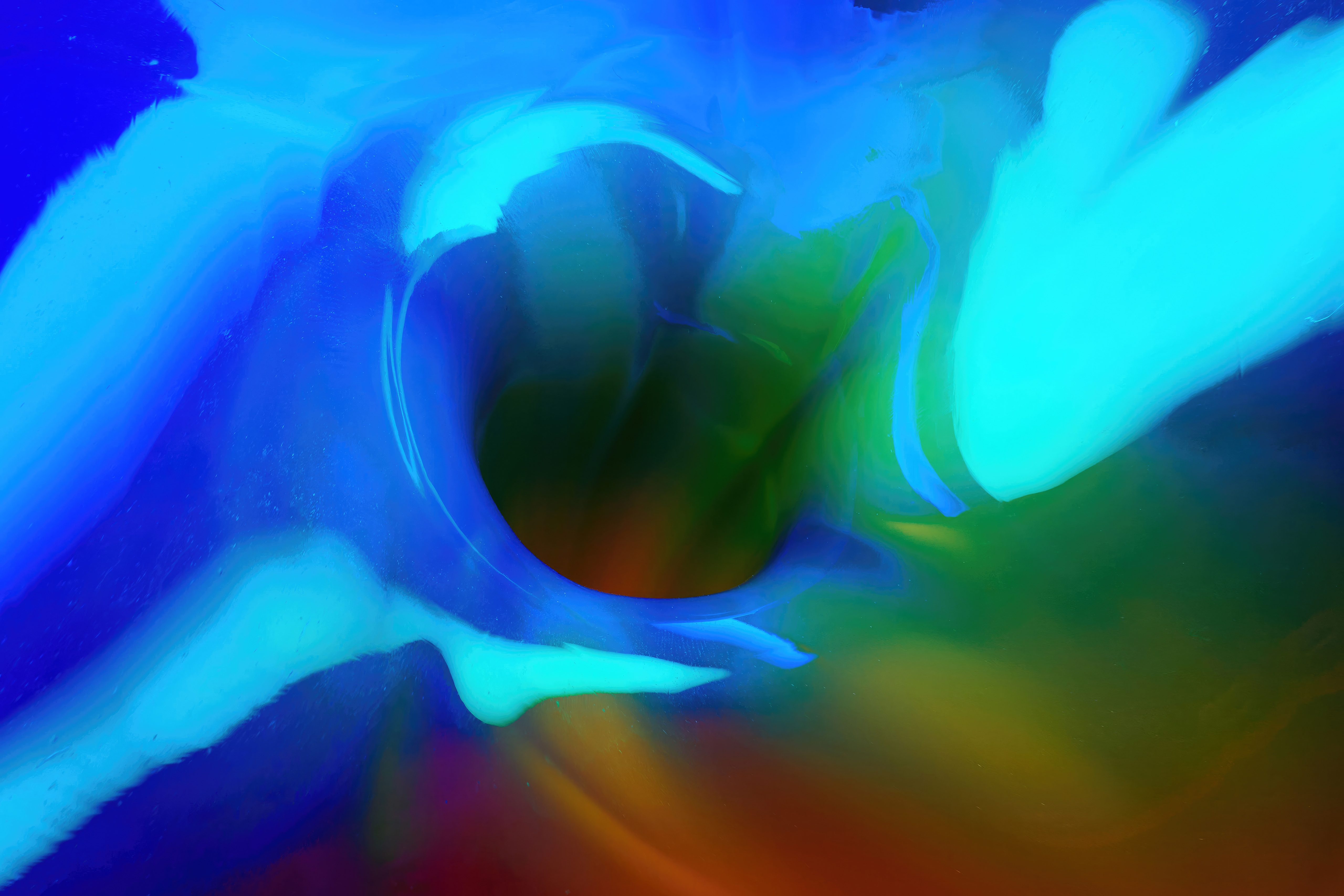 Abstract blue and green swirling vortex HD Wallpaper