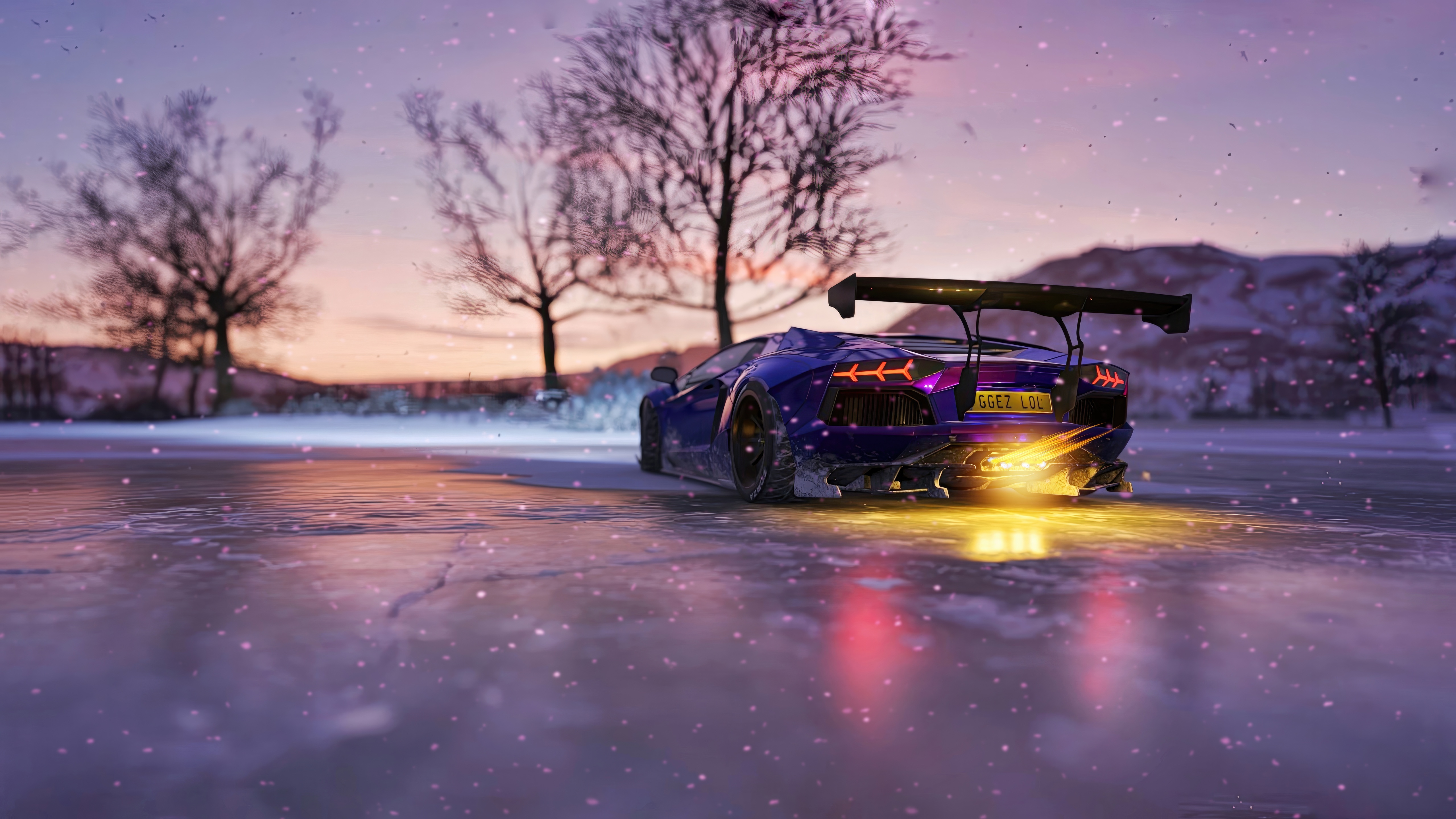 Purple Lamborghini Aventador in Forza Horizon 4 HD Wallpaper