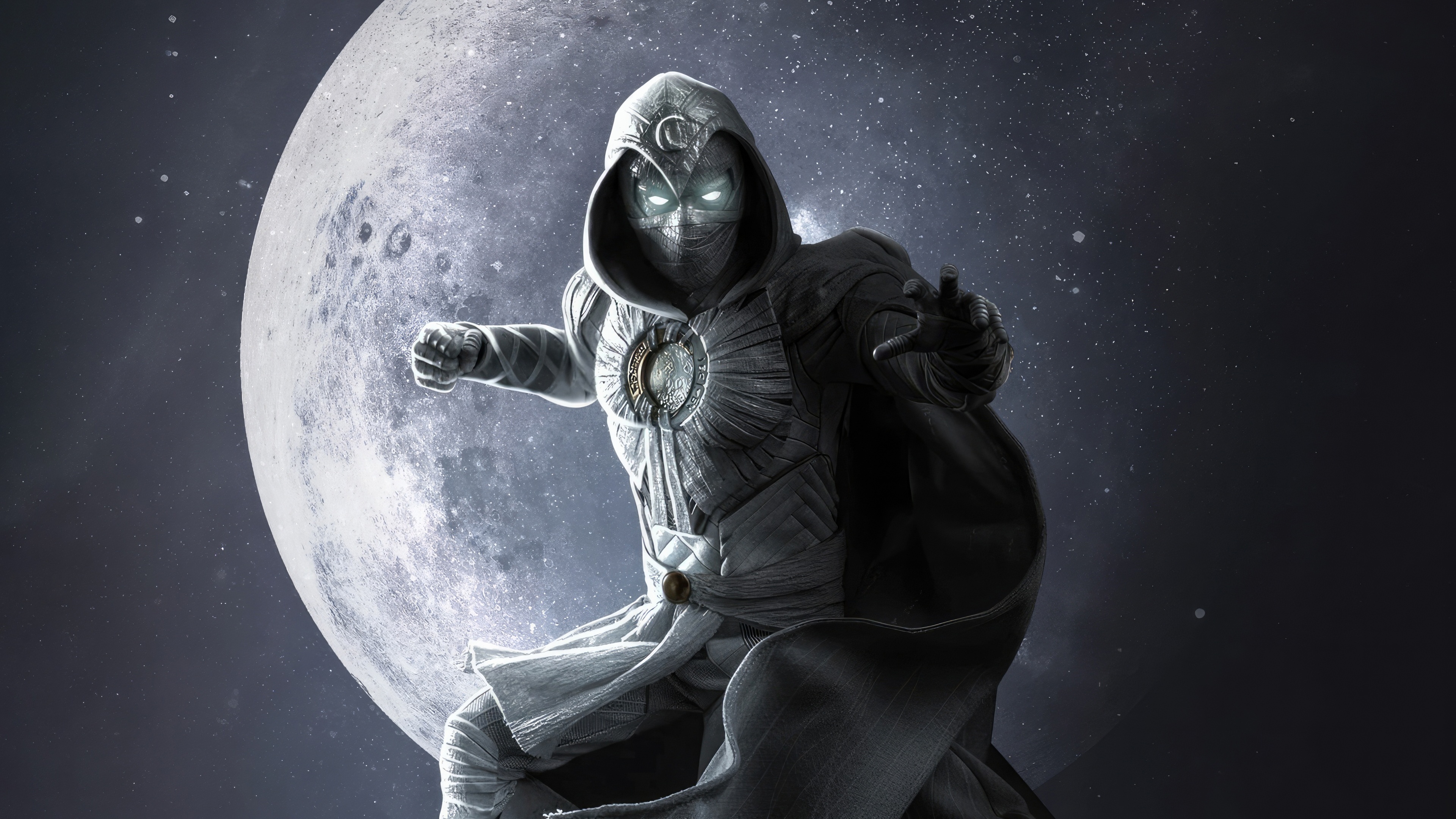 Moon Knight in front of the Moon HD Wallpaper