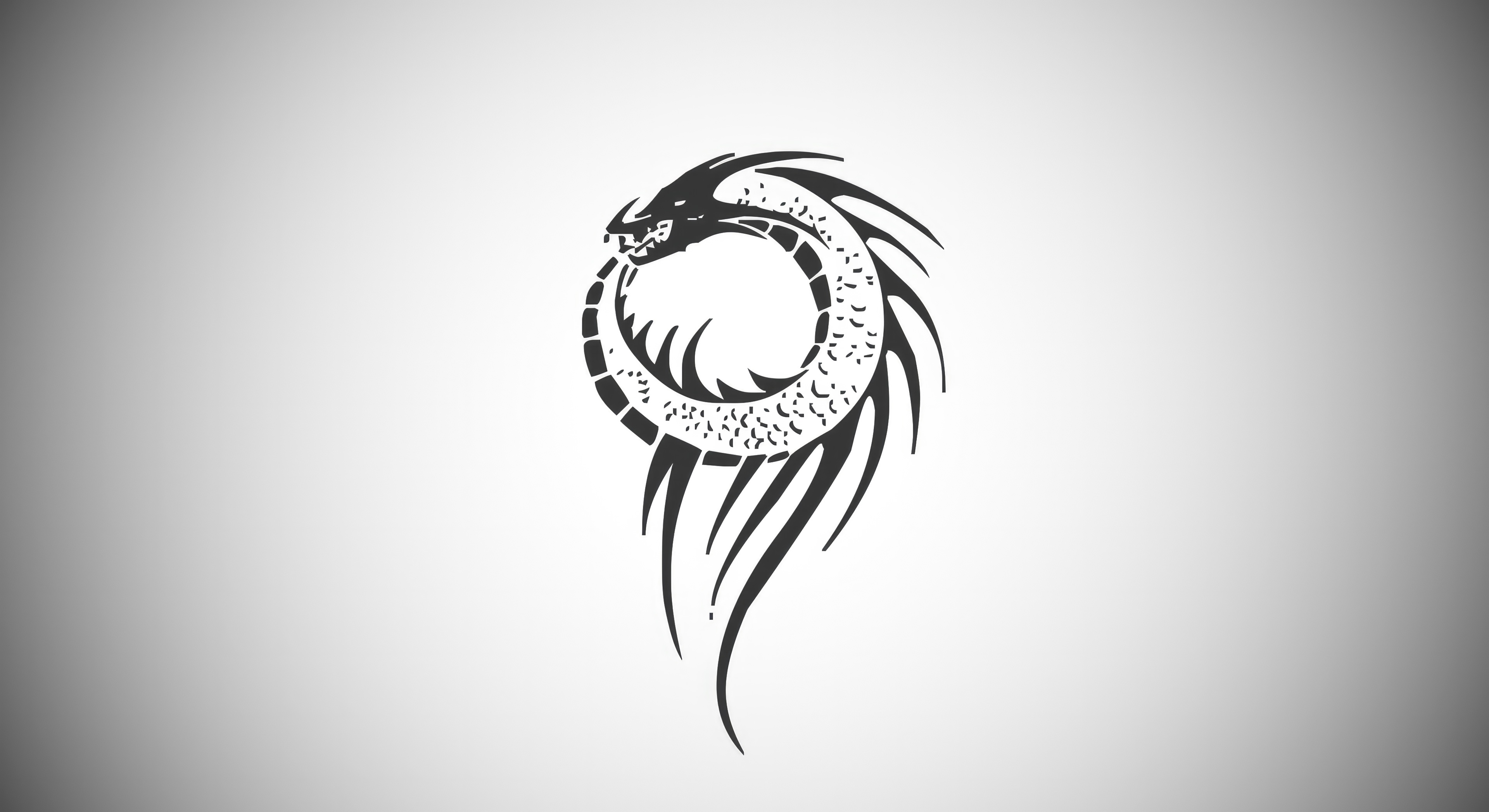 Black Dragon Tribal Tattoo Design HD Wallpaper