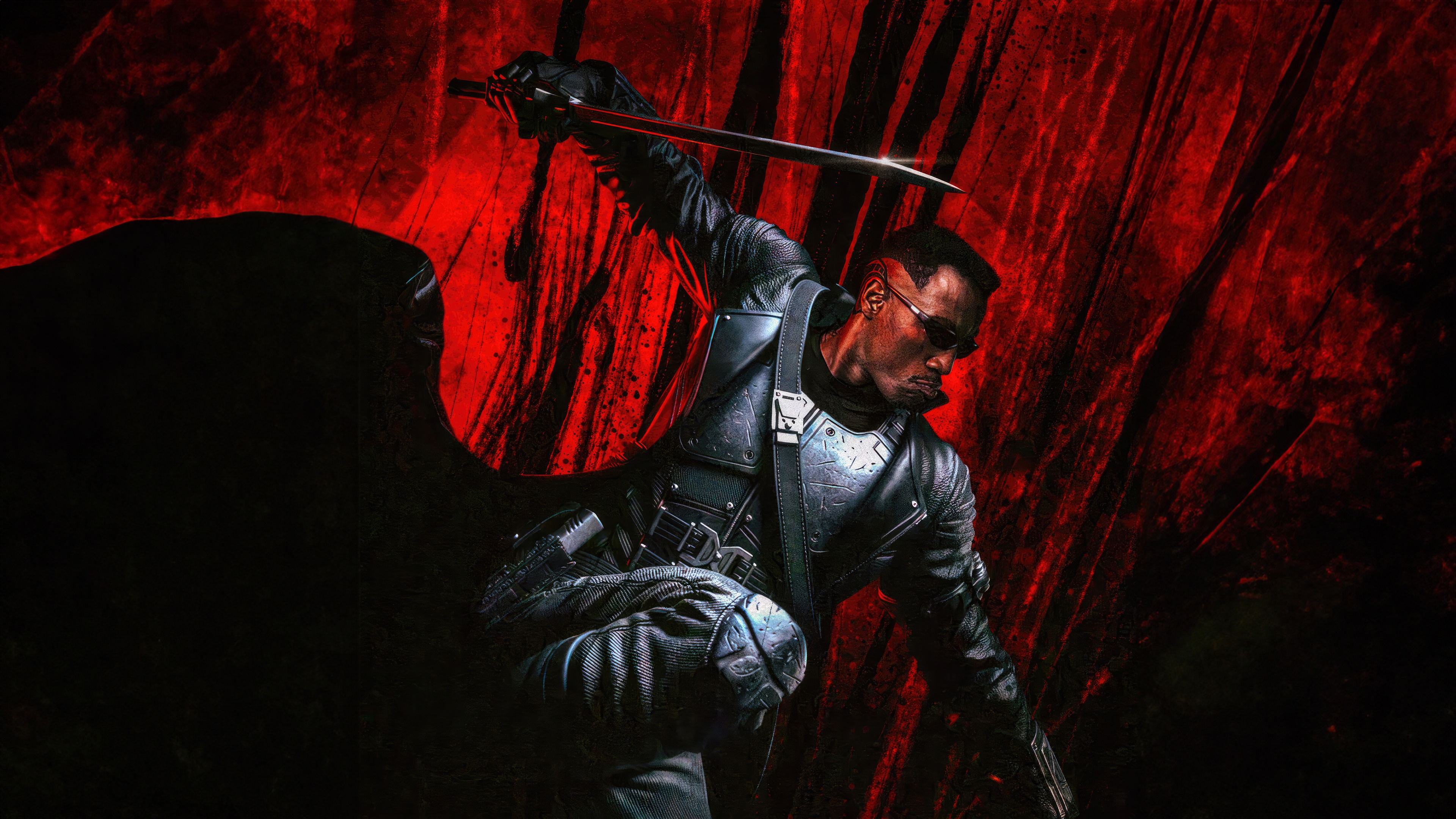 Wesley Snipes as Blade with Sword HD Wallpaper