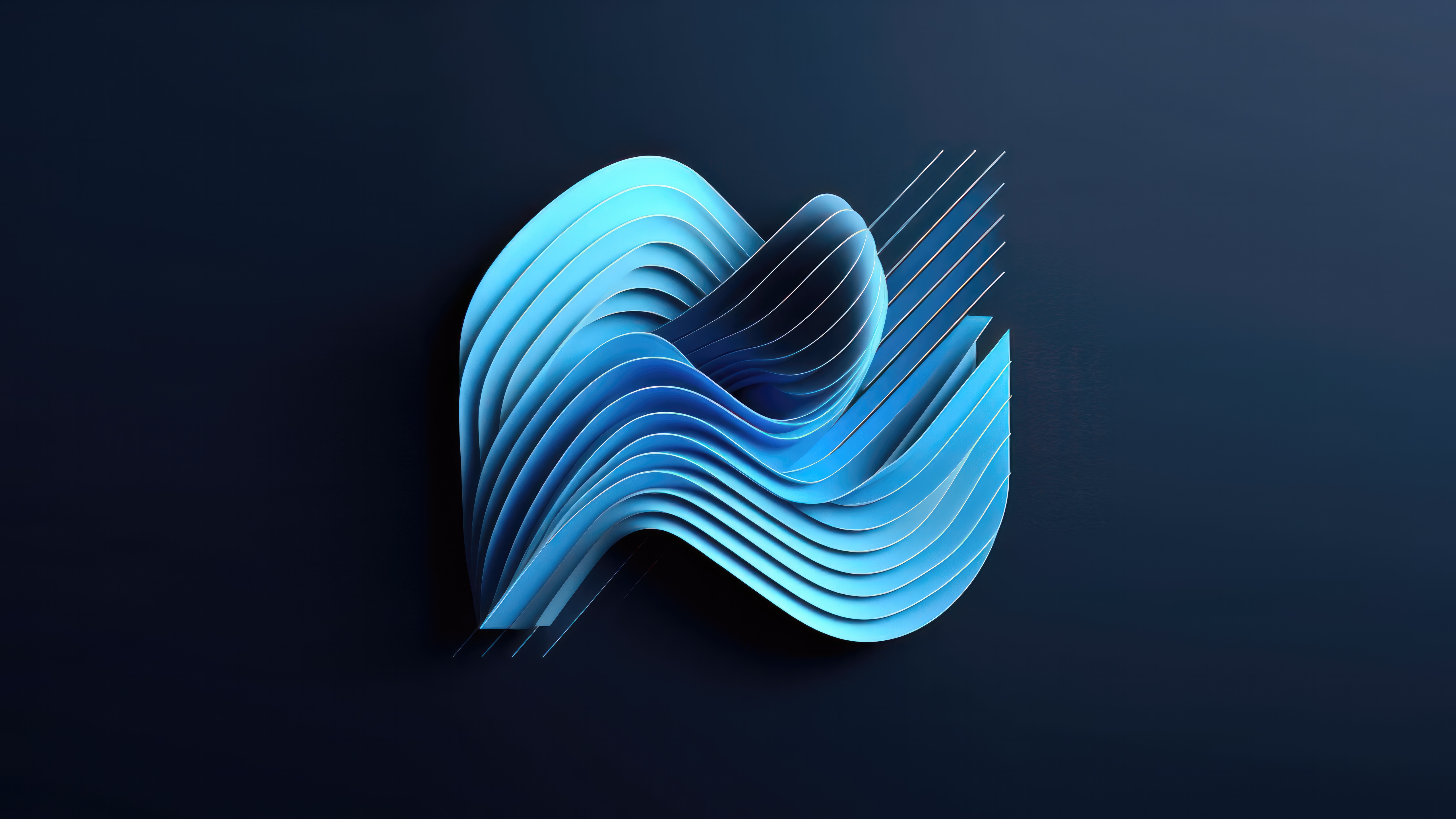 Windows 11 Abstract Blue Shapes HD Wallpaper