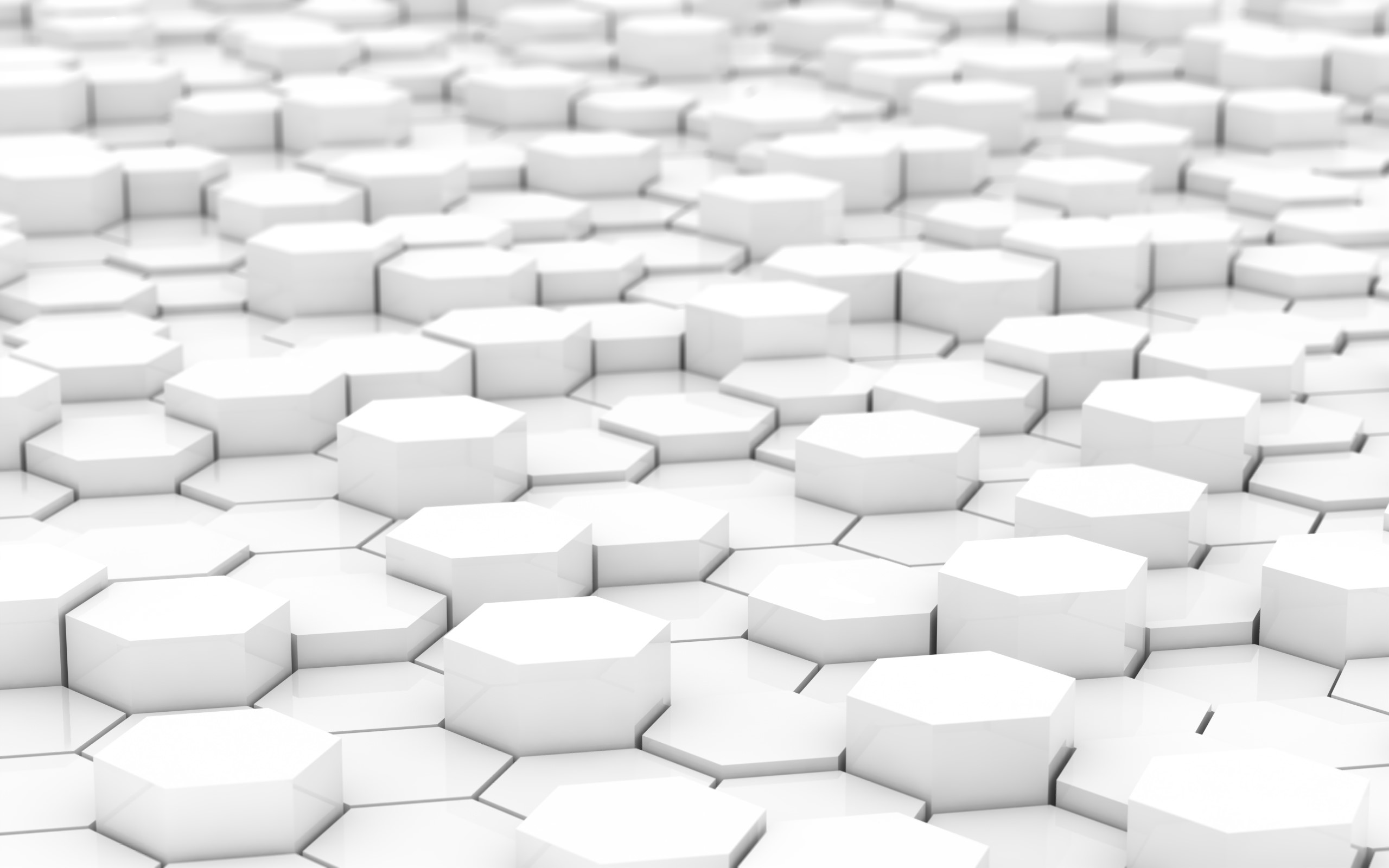 Abstract white hexagons with varying heights HD Wallpaper