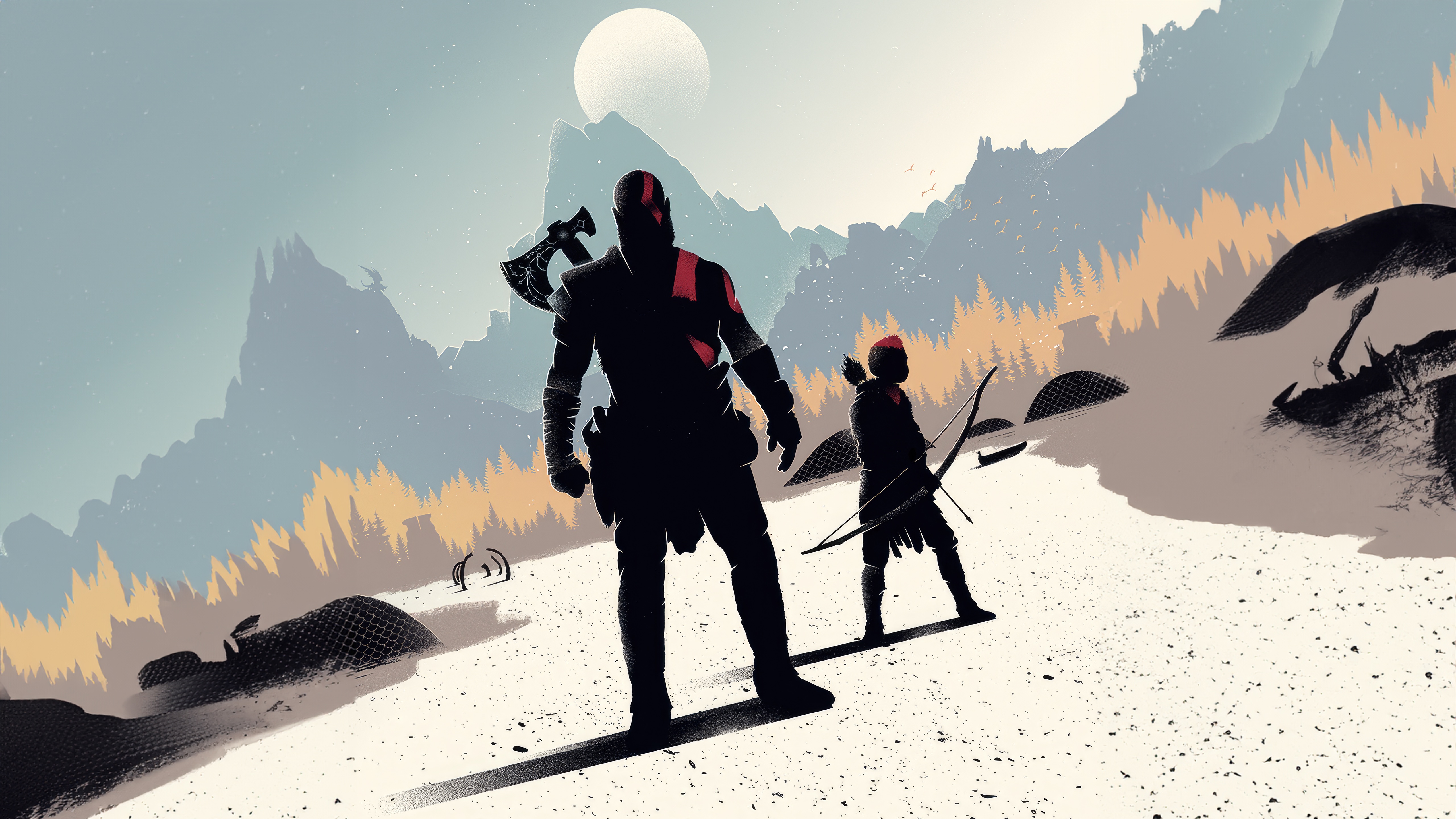 God of War Ragnarok Kratos and Atreus HD Wallpaper