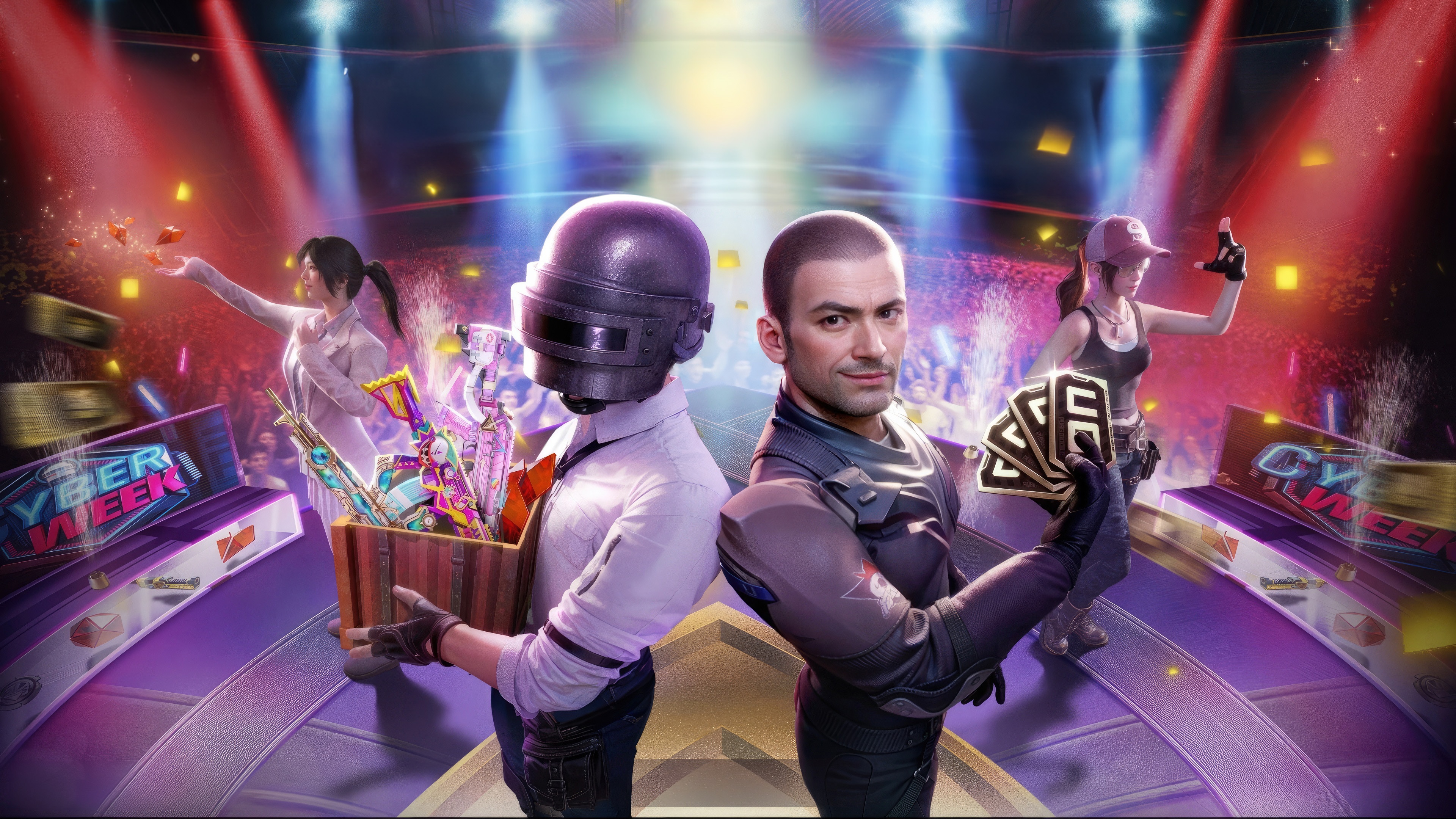 PUBG Mobile Cyber Week with Characters and Prizes HD Wallpaper