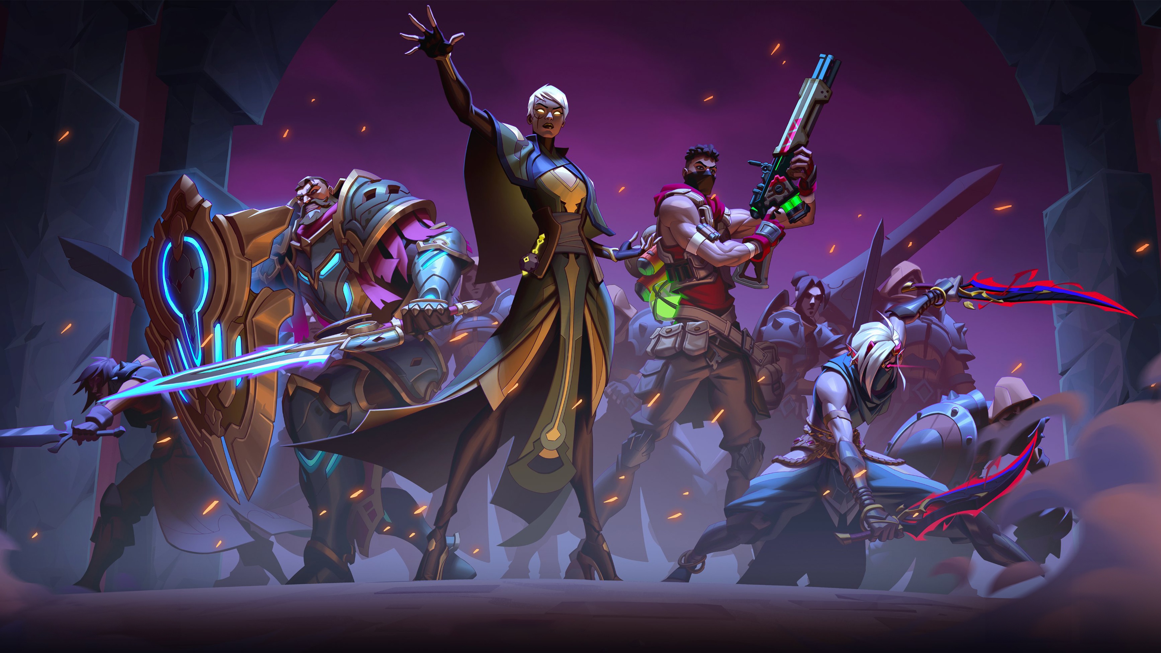 Wayfinder characters in a battle stance HD Wallpaper