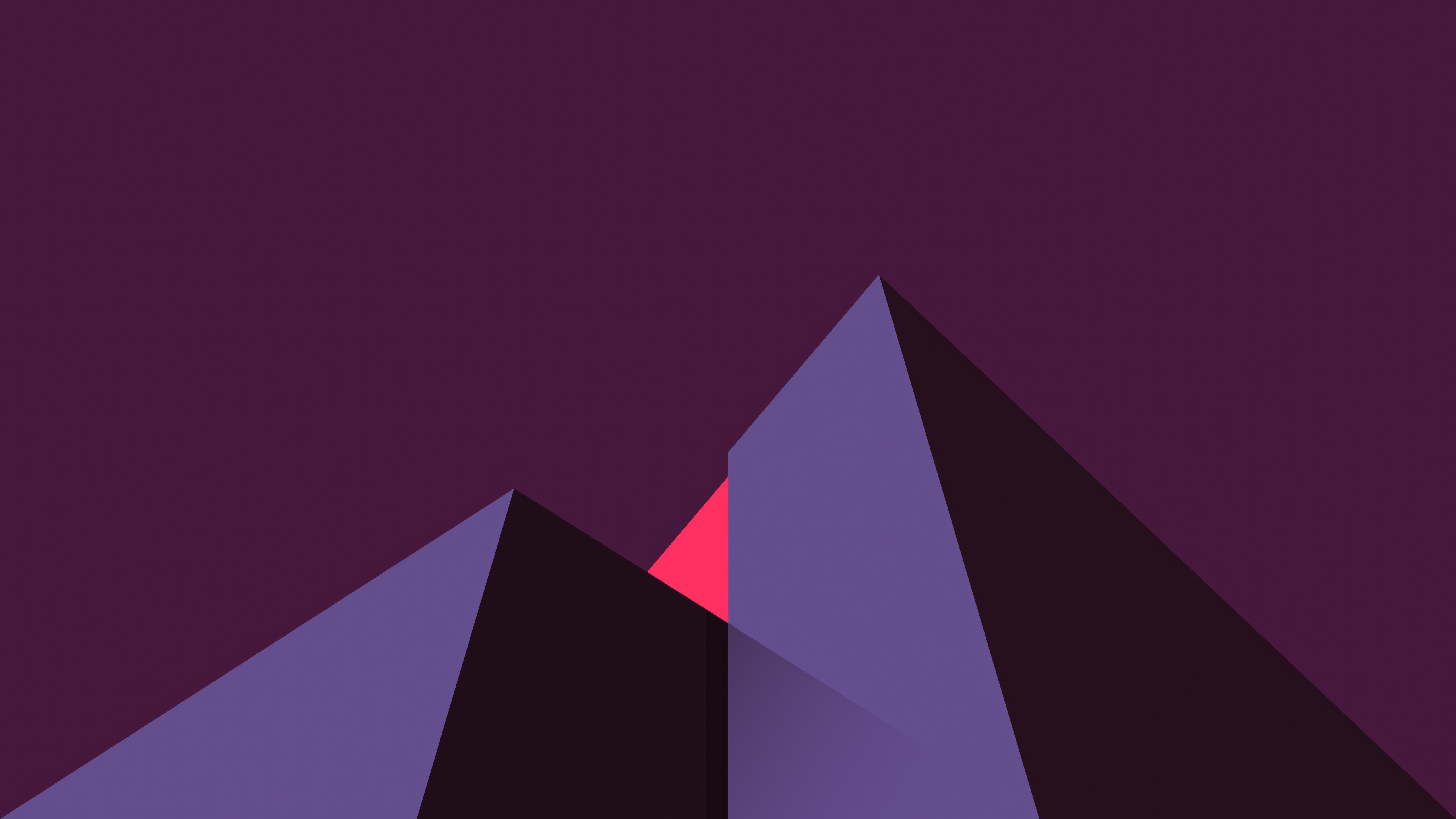 Dark Pyramid Minimalist Geometric Landscape HD Wallpaper