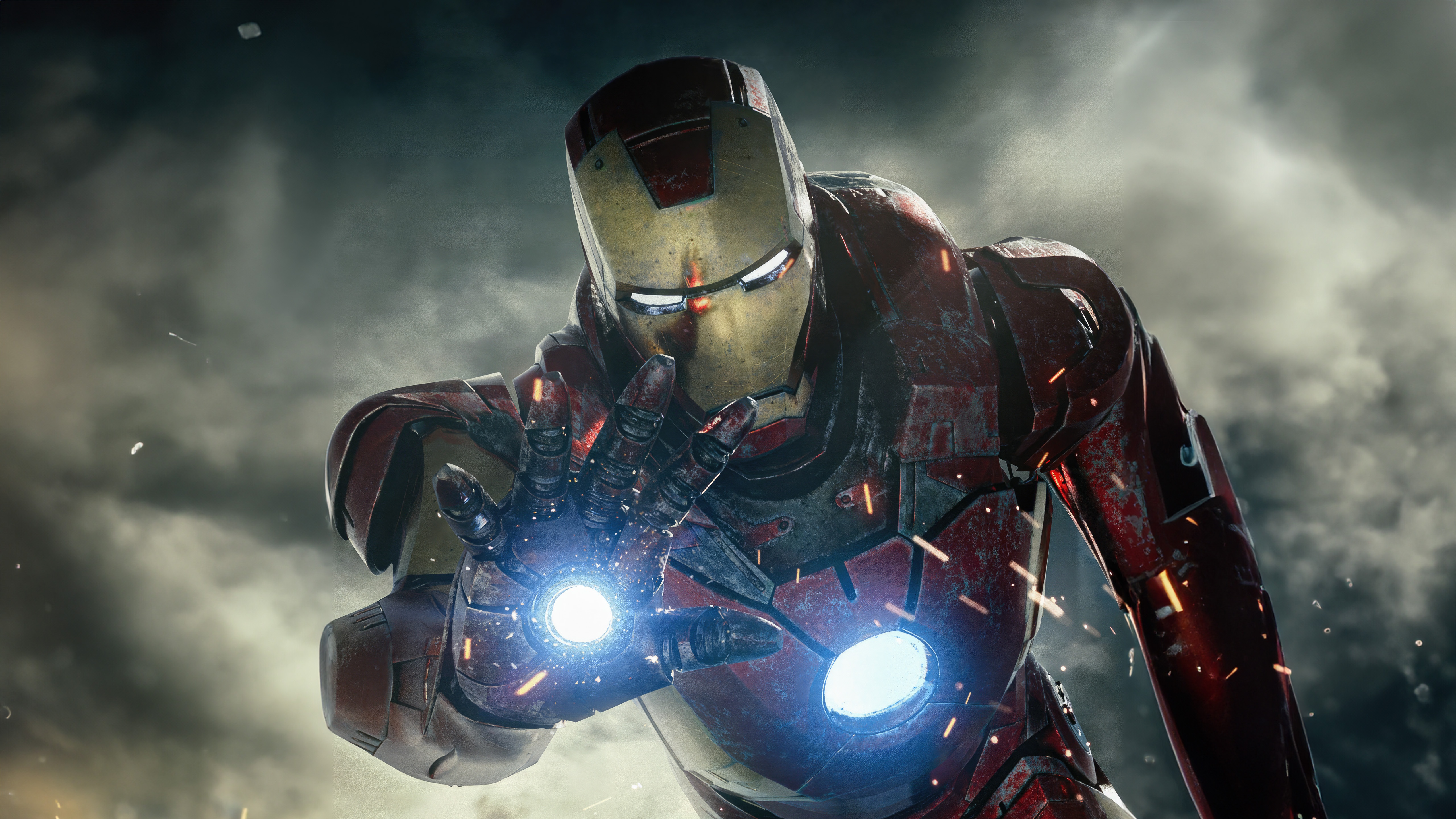 Iron Man with repulsor rays active HD Wallpaper