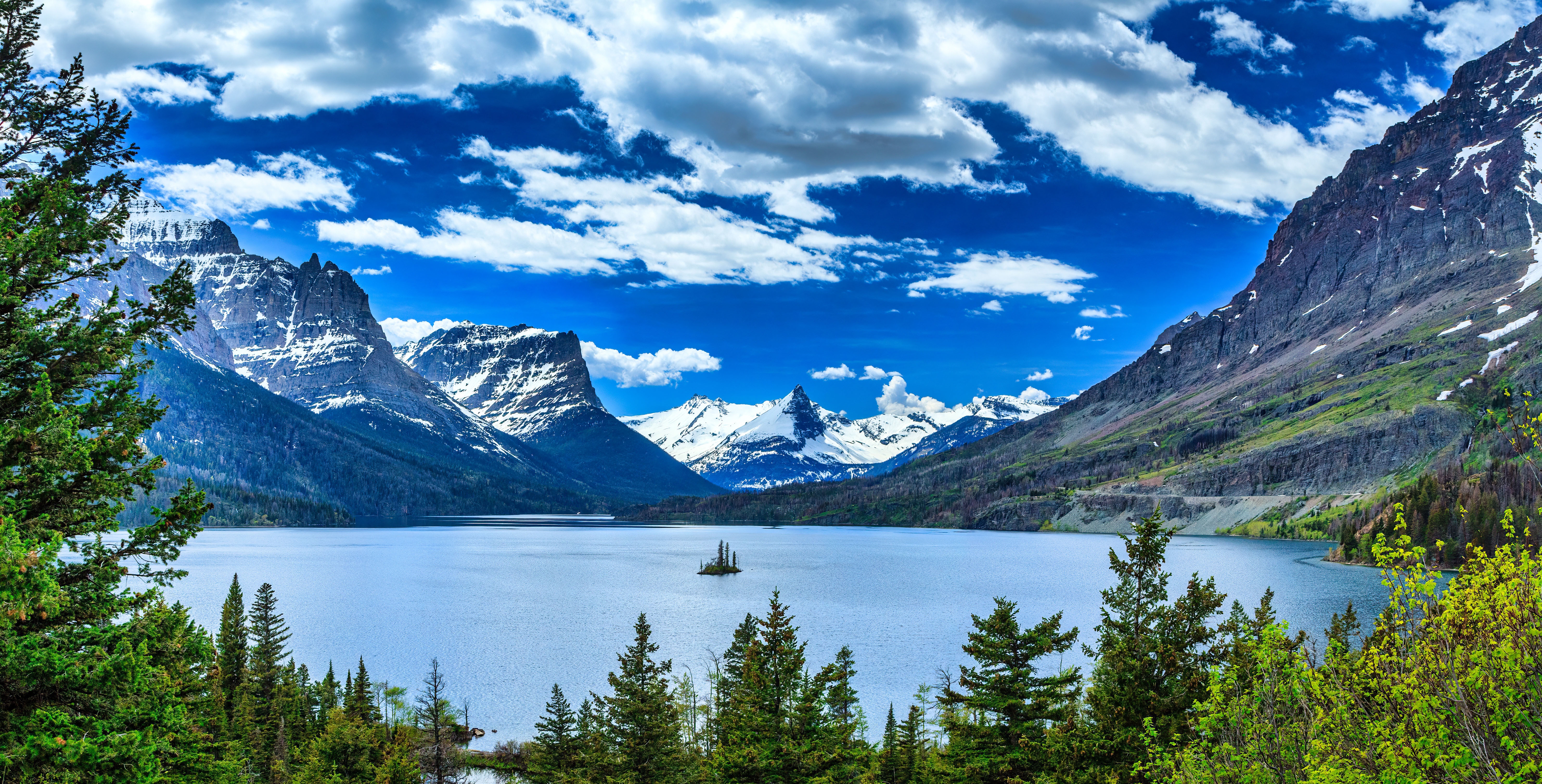 Saint Mary Lake In Glacier National Park HD Wallpaper