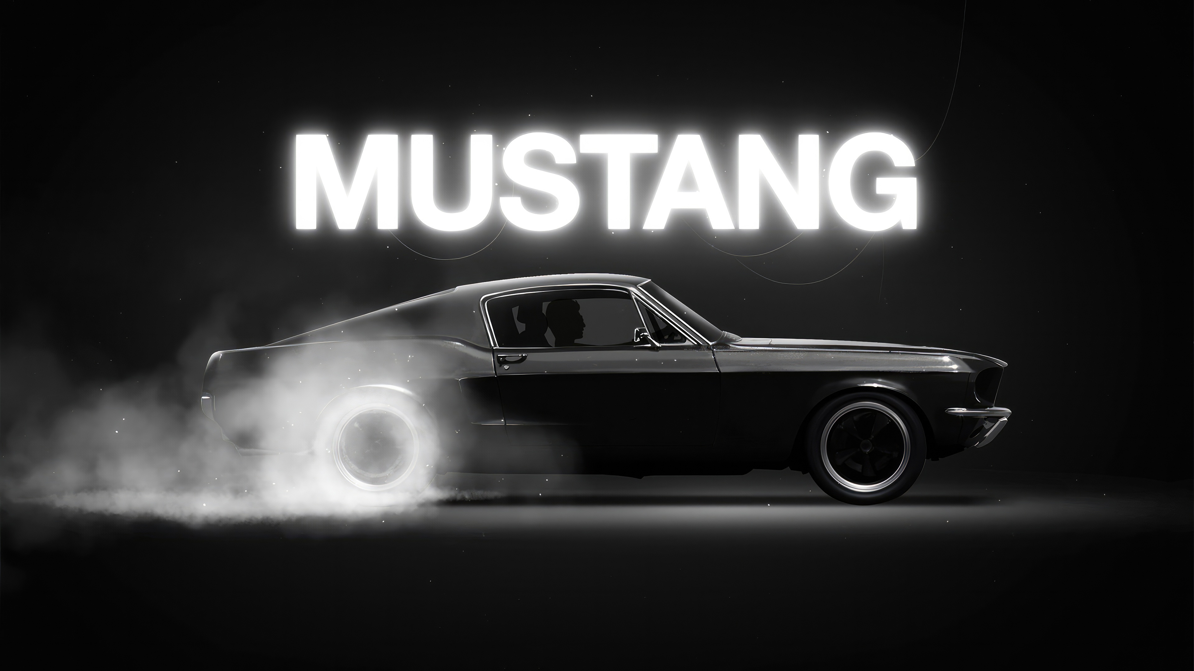 Mustang Drifting with Smoke HD Wallpaper
