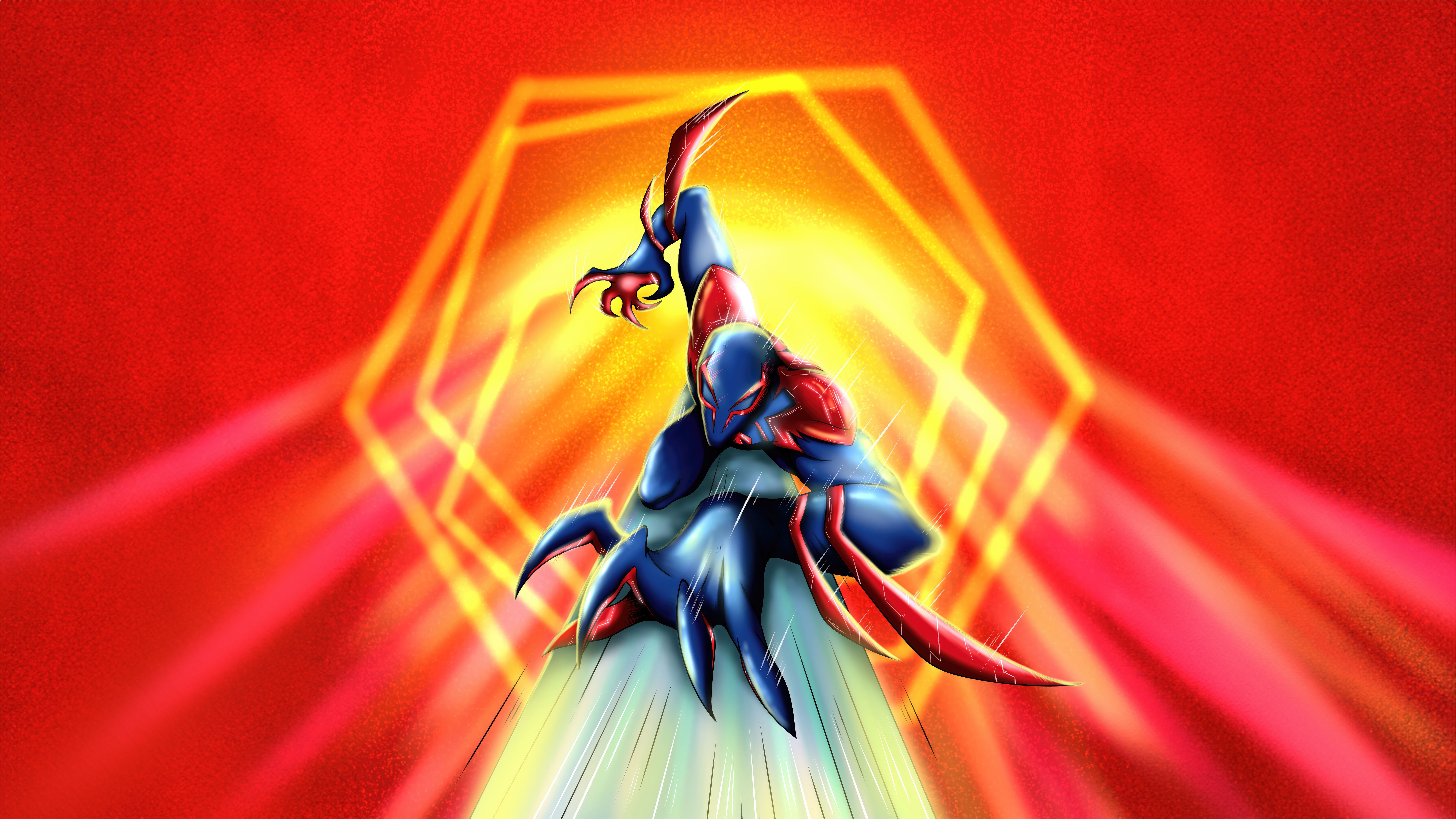 Spider-Man 2099 in action HD Wallpaper
