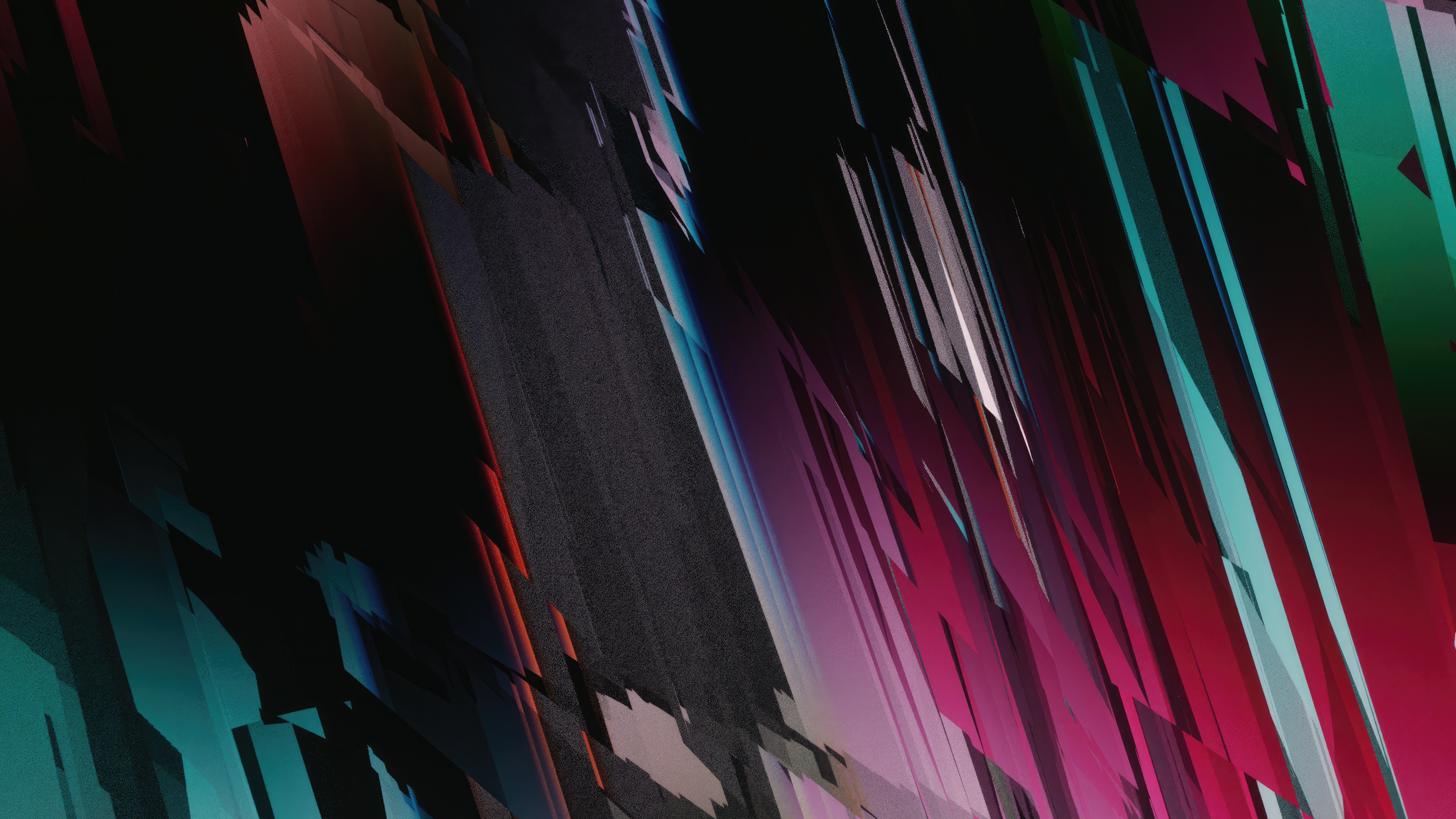 Abstract Glitch Art with Geometric Shapes HD Wallpaper