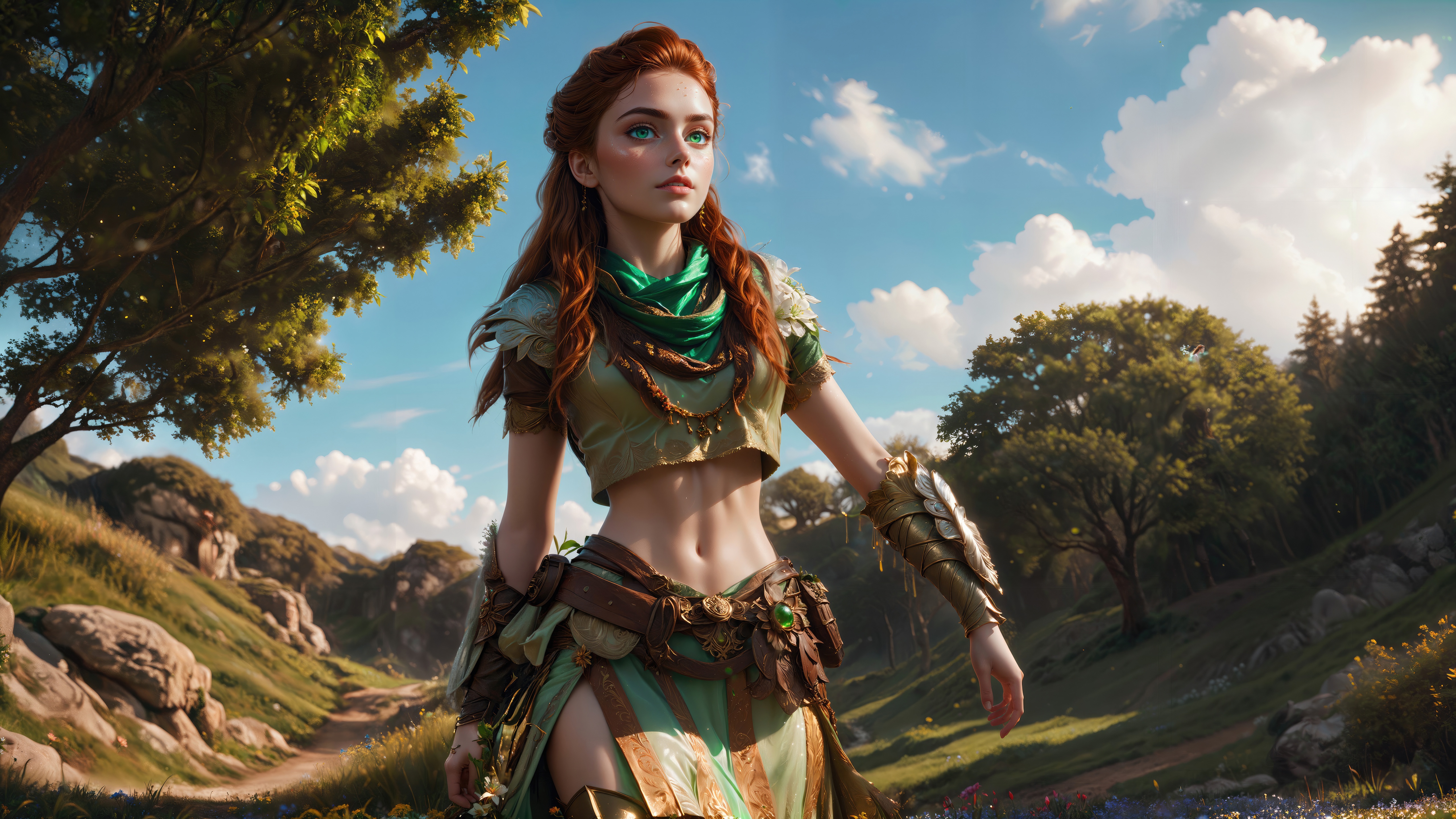 Aloy from Horizon Zero Dawn in Fantasy Art HD Wallpaper