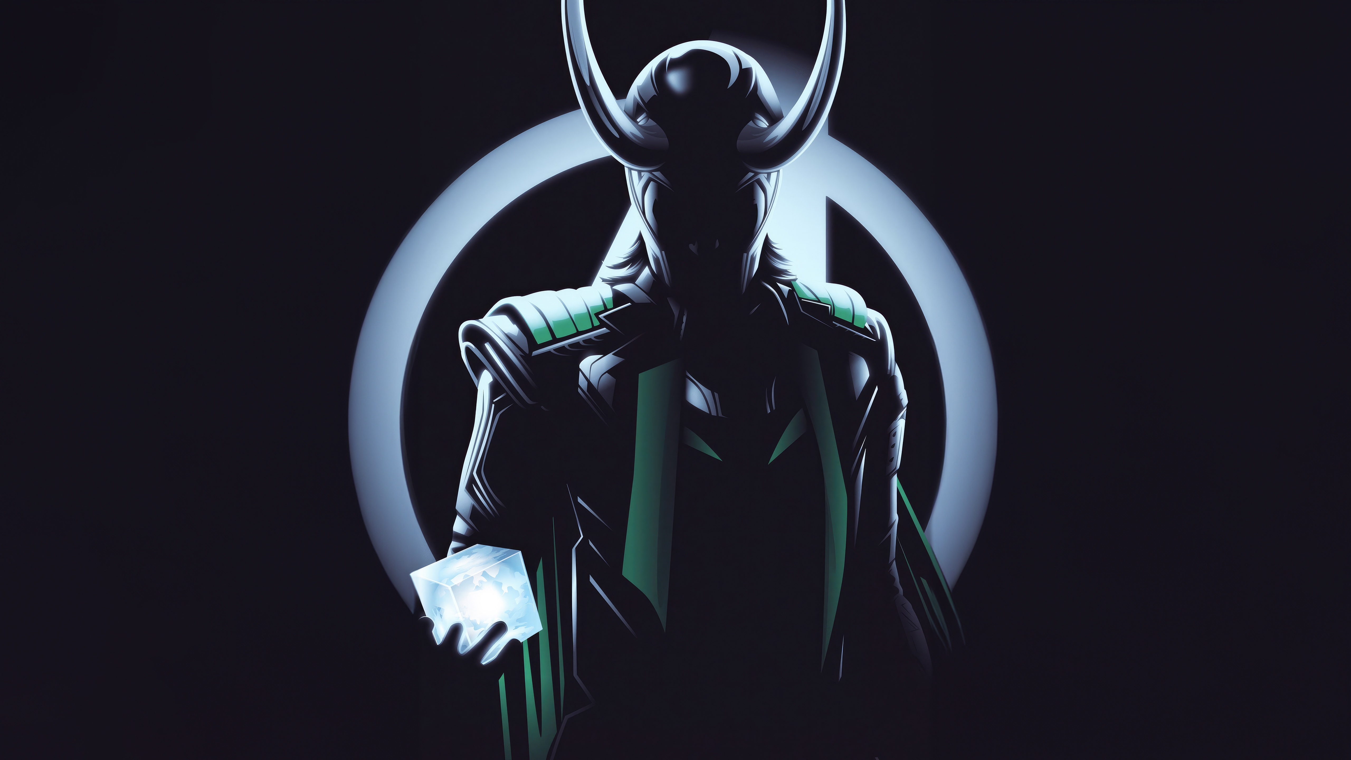 Loki holding the Tesseract with TVA logo HD Wallpaper