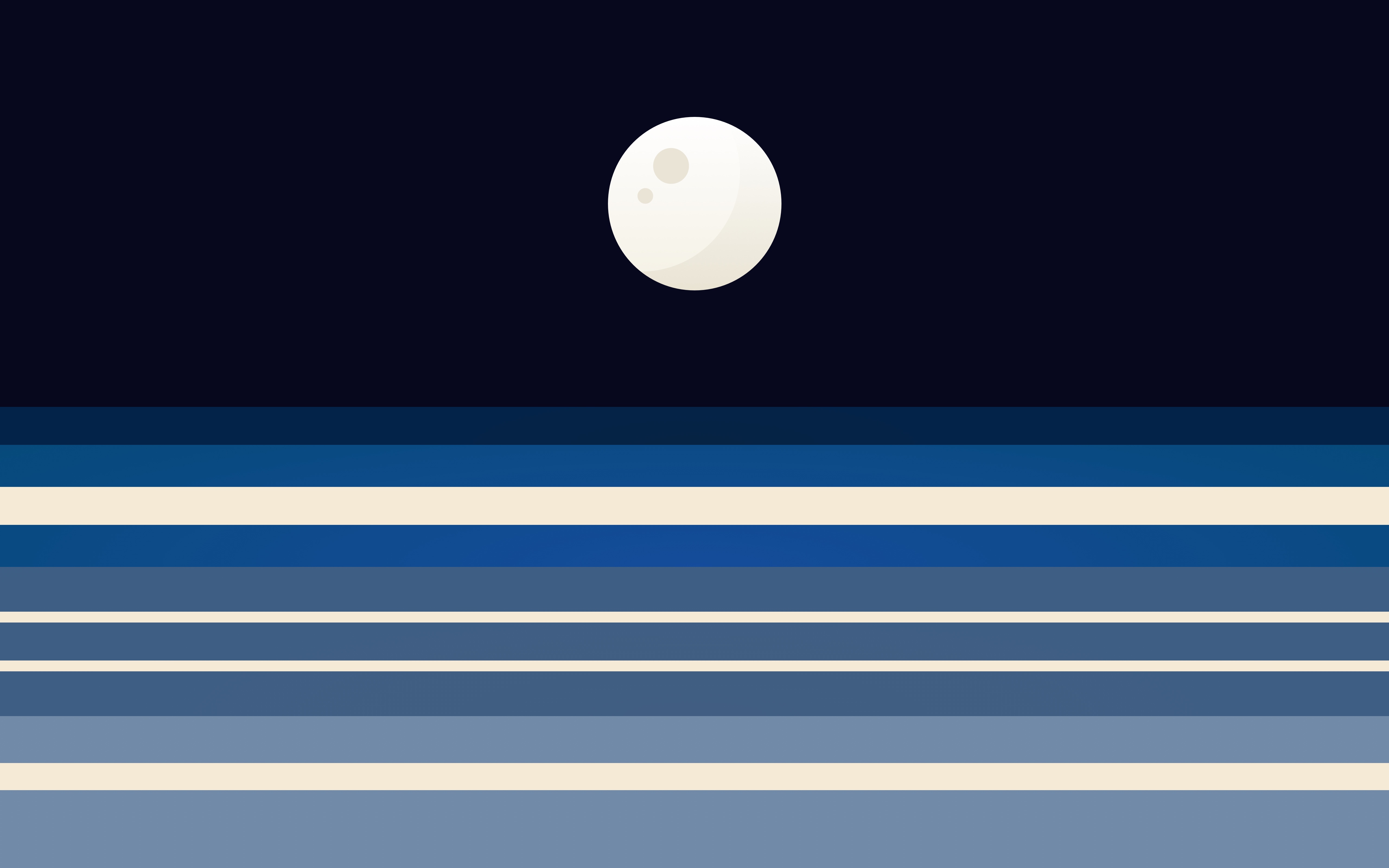 Moon over abstract ocean waves HD Wallpaper