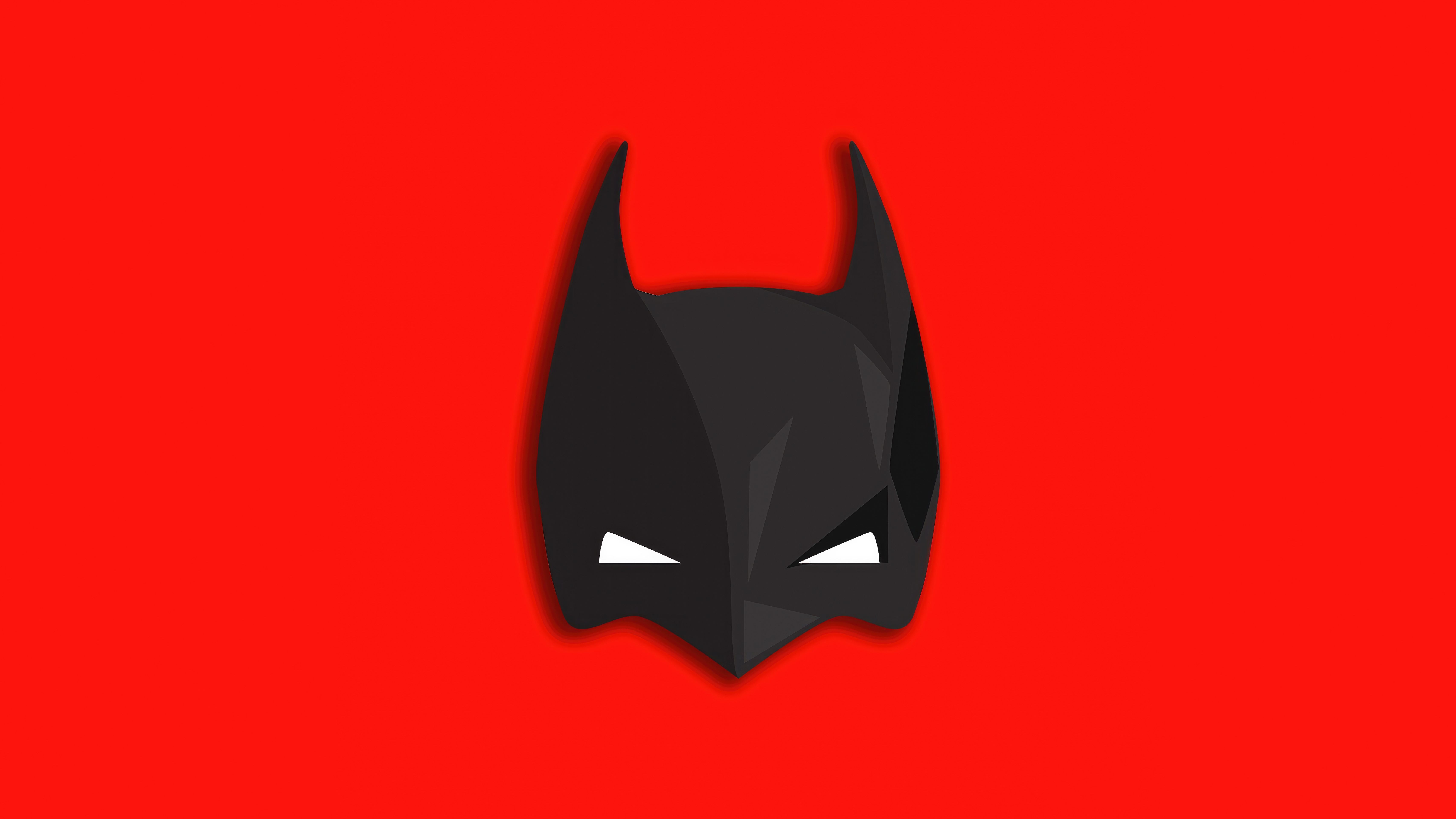 Batman Mask on Red Background HD Wallpaper