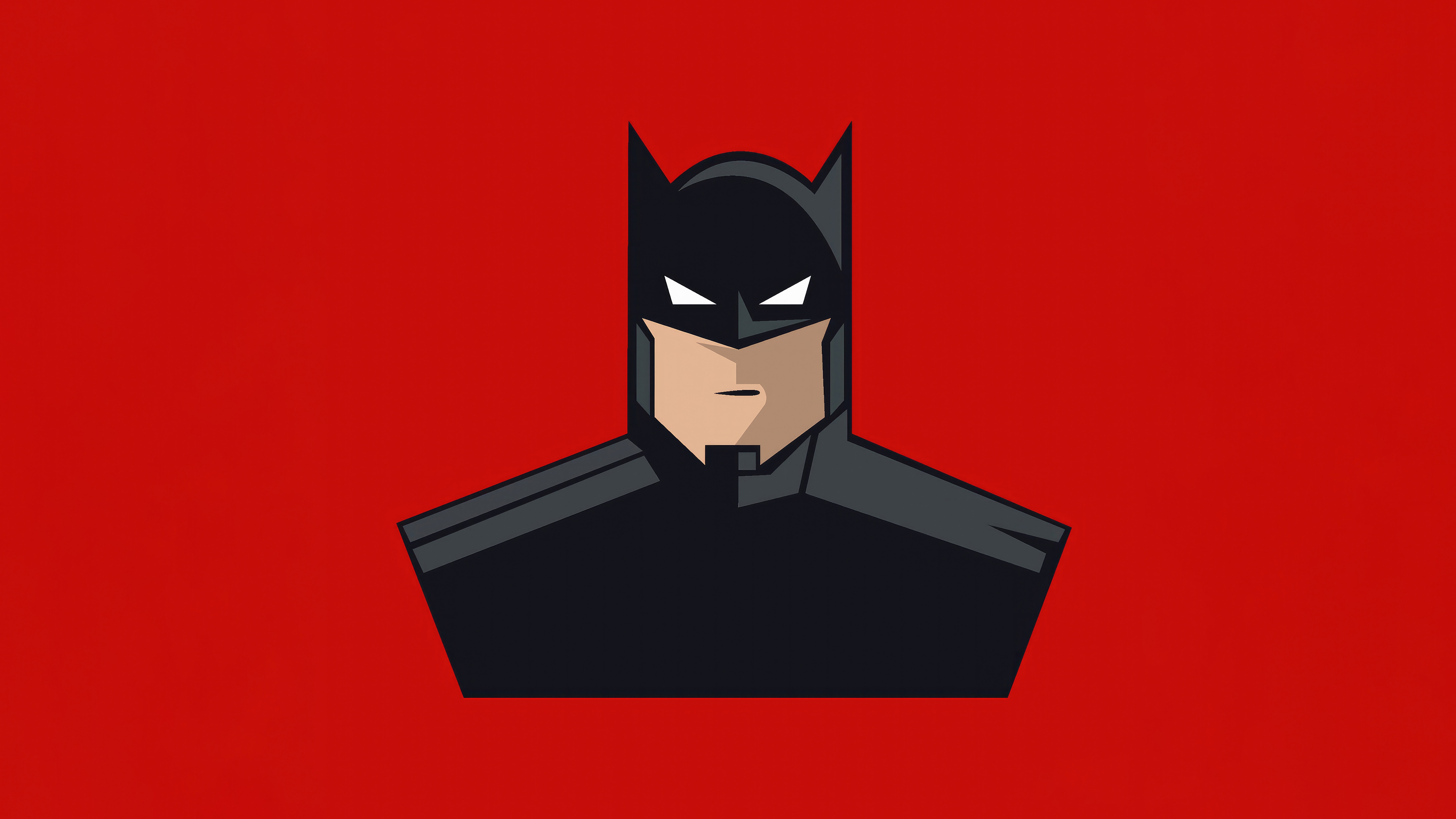 Batman Artwork on Red Background HD Wallpaper