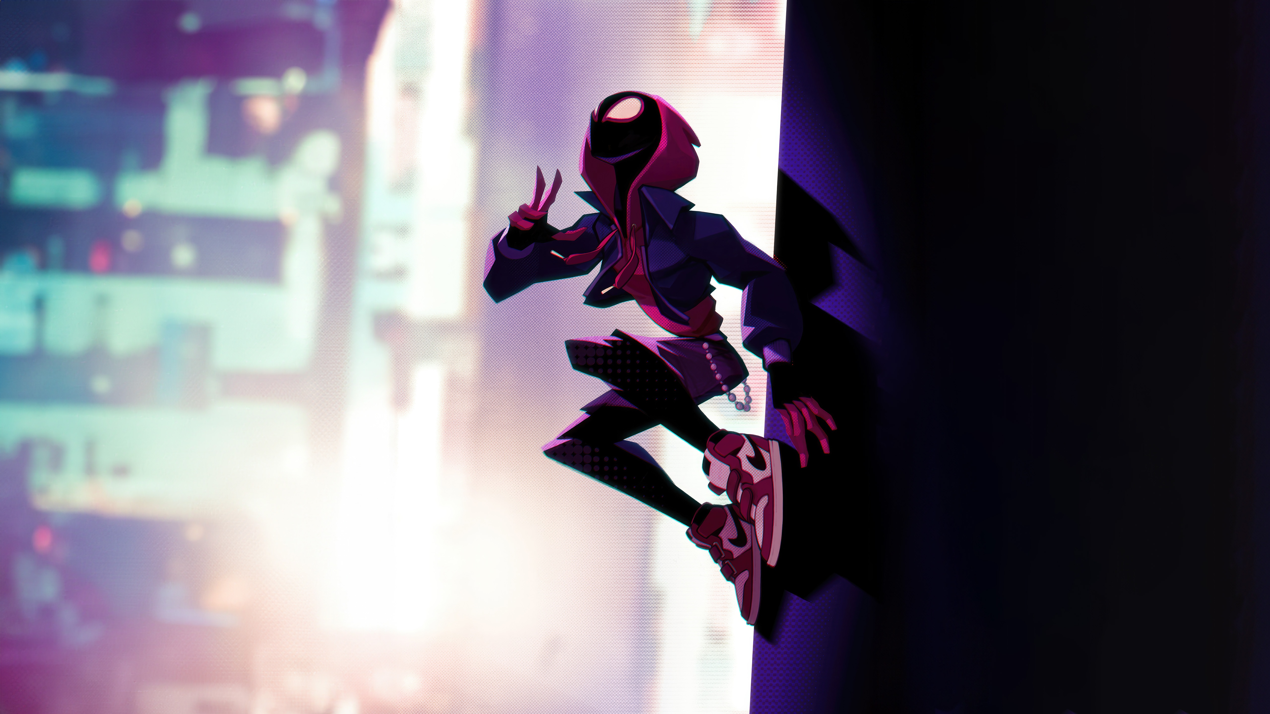 Miles Morales in a Cityscape HD Wallpaper