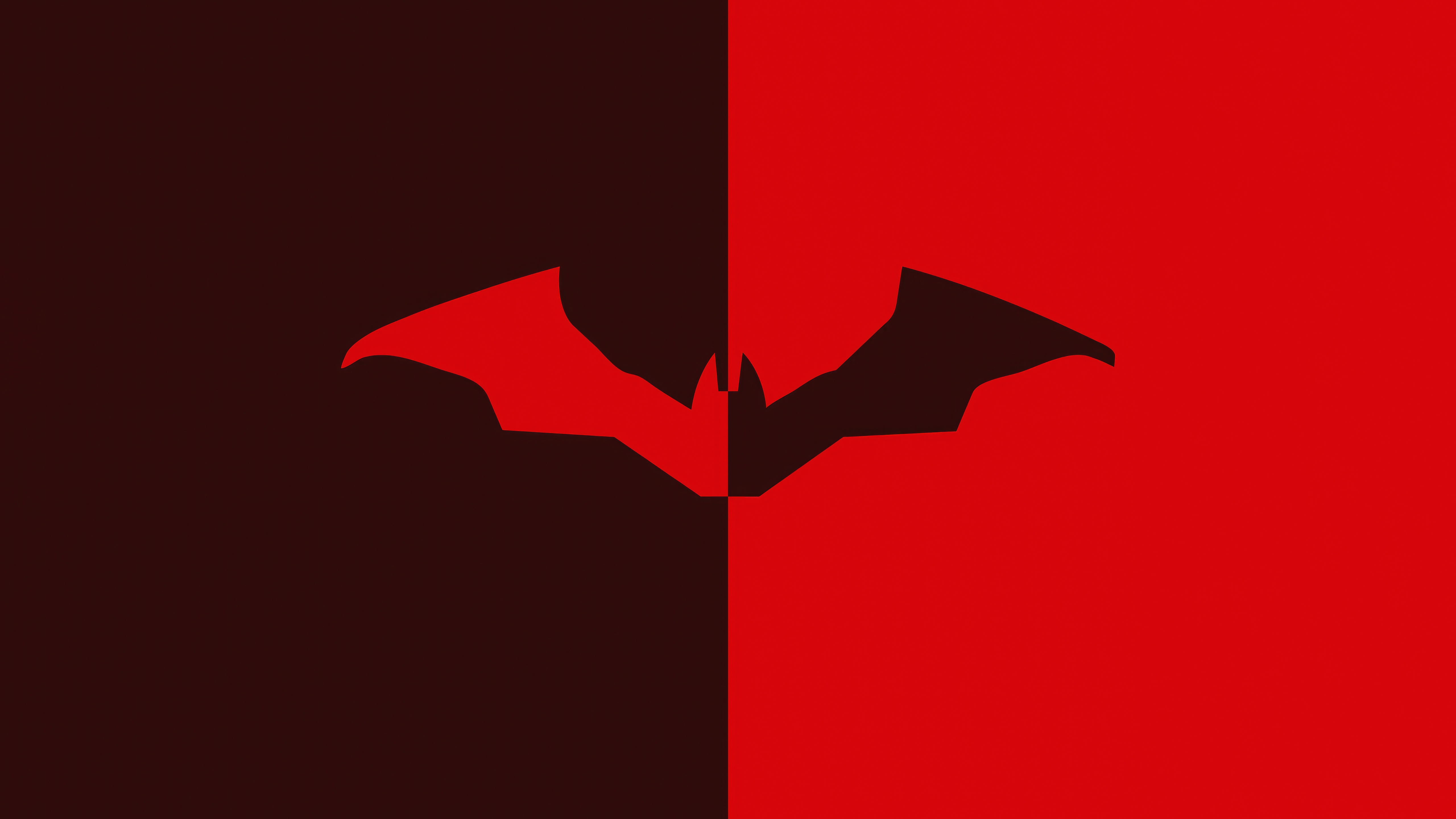The Batman Logo Split Between Red and Dark Red HD Wallpaper