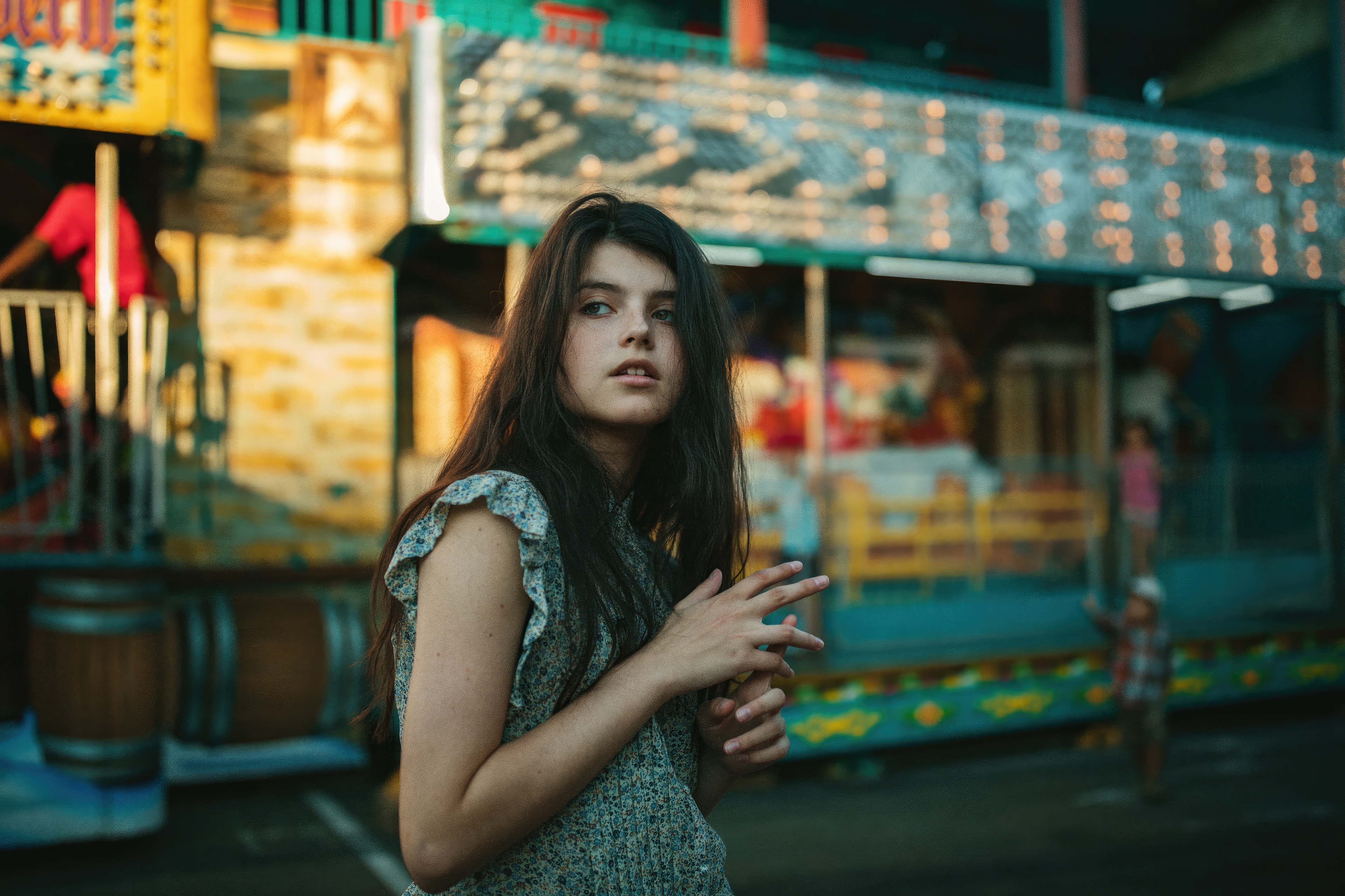 Girl at a carnival HD Wallpaper