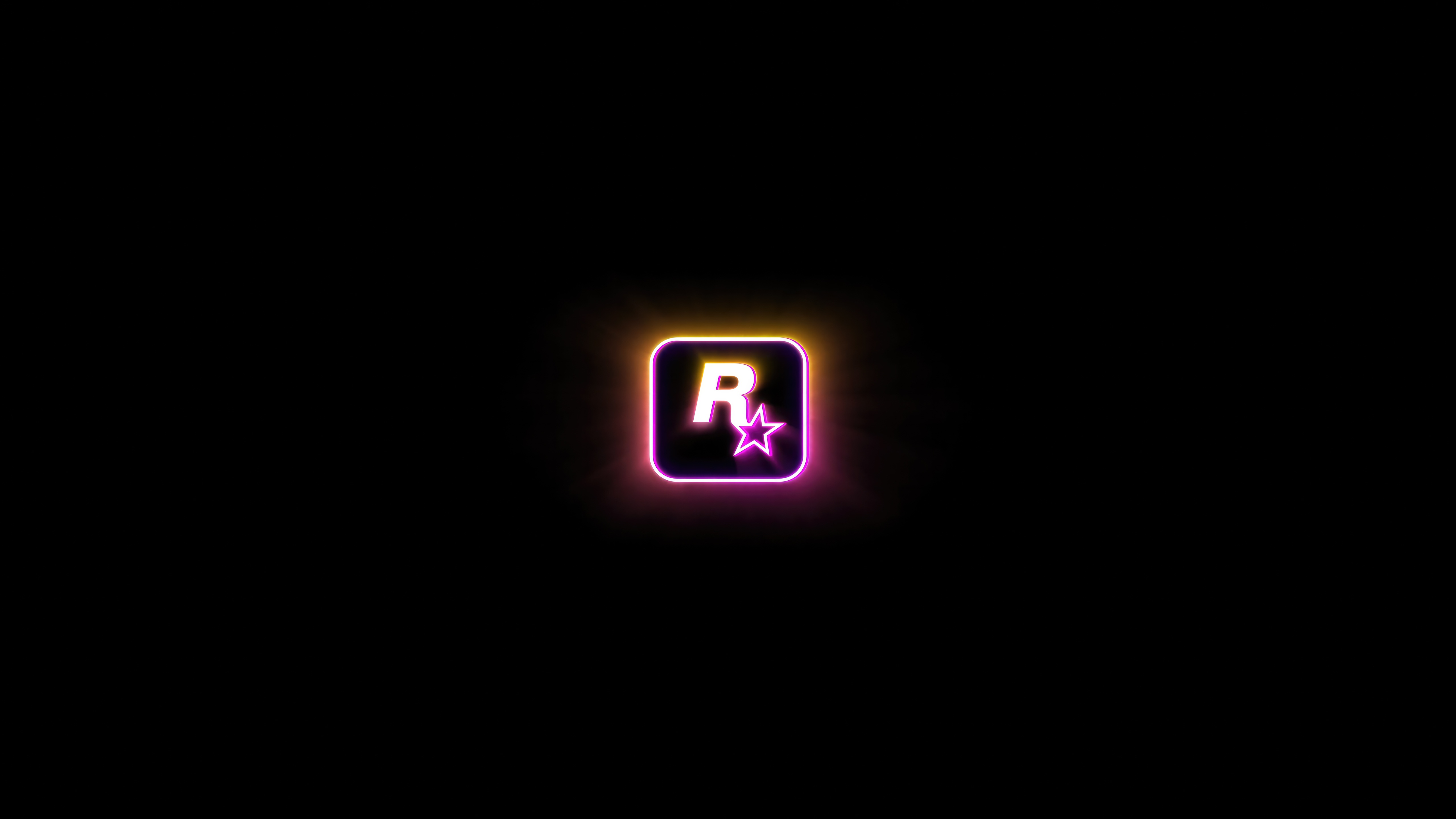 Rockstar Games Logo Neon Glow HD Wallpaper