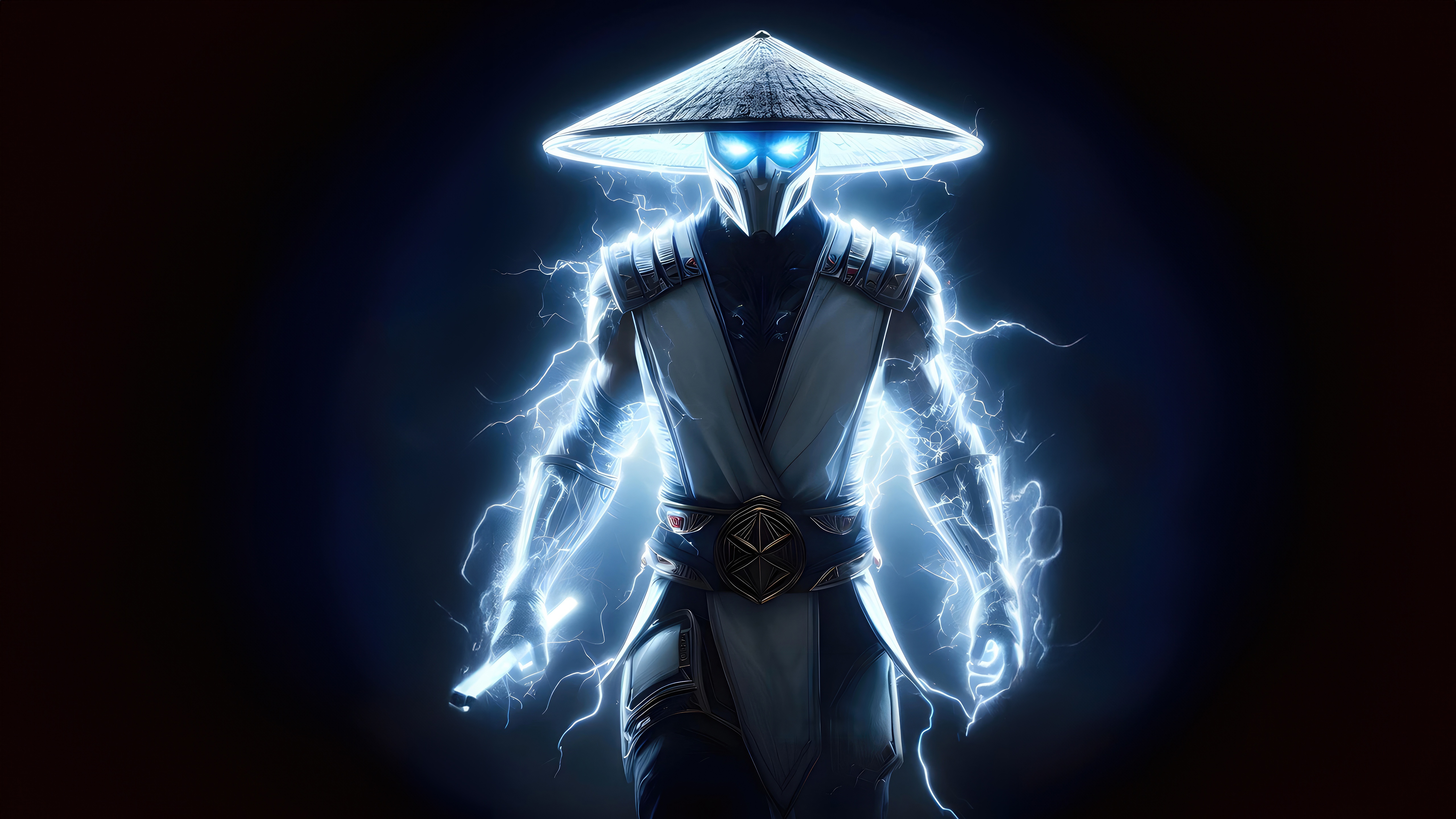 Raiden from Mortal Kombat surrounded by lightning HD Wallpaper