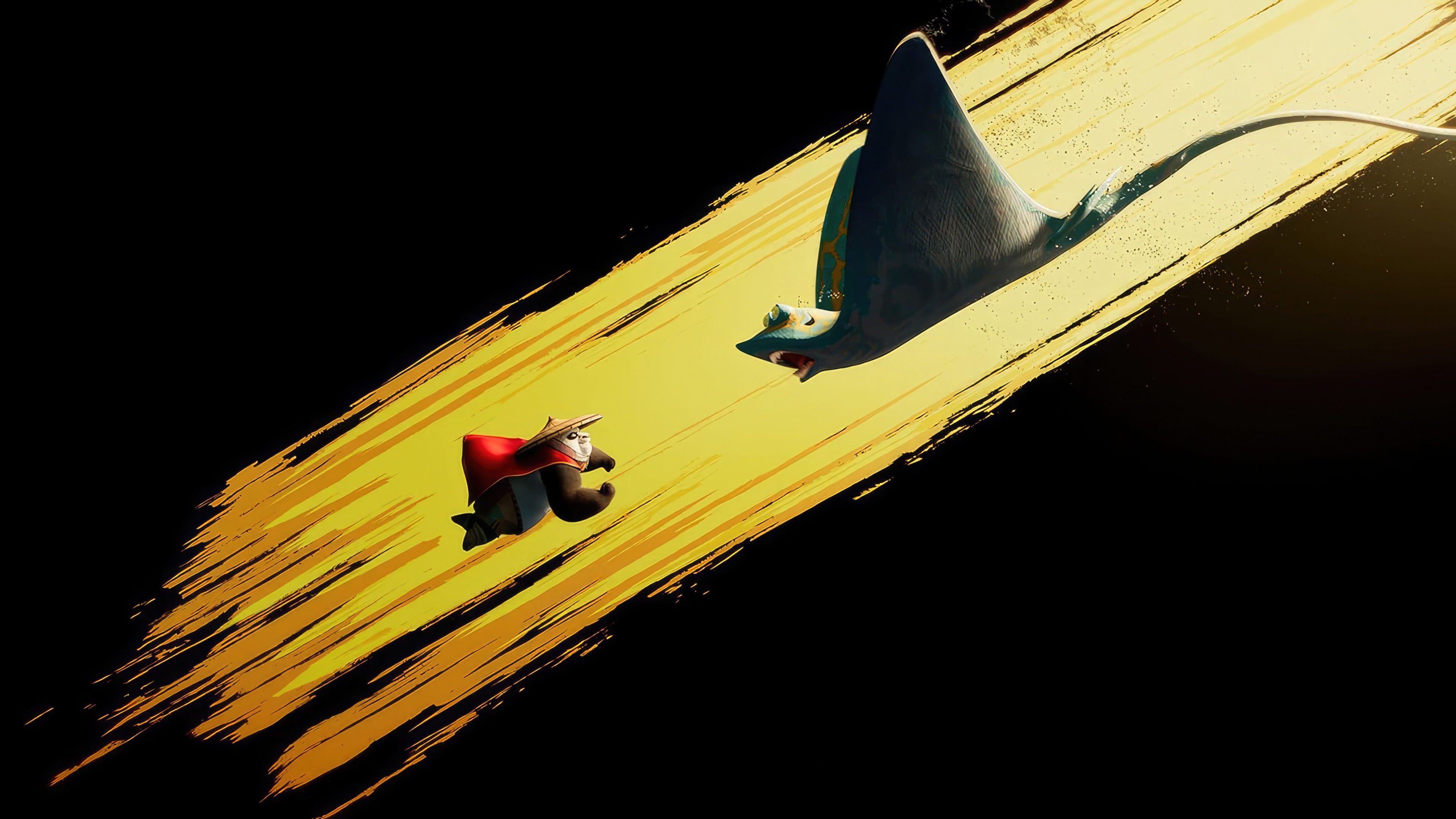 Po and Stingray in Kung Fu Panda 4 HD Wallpaper