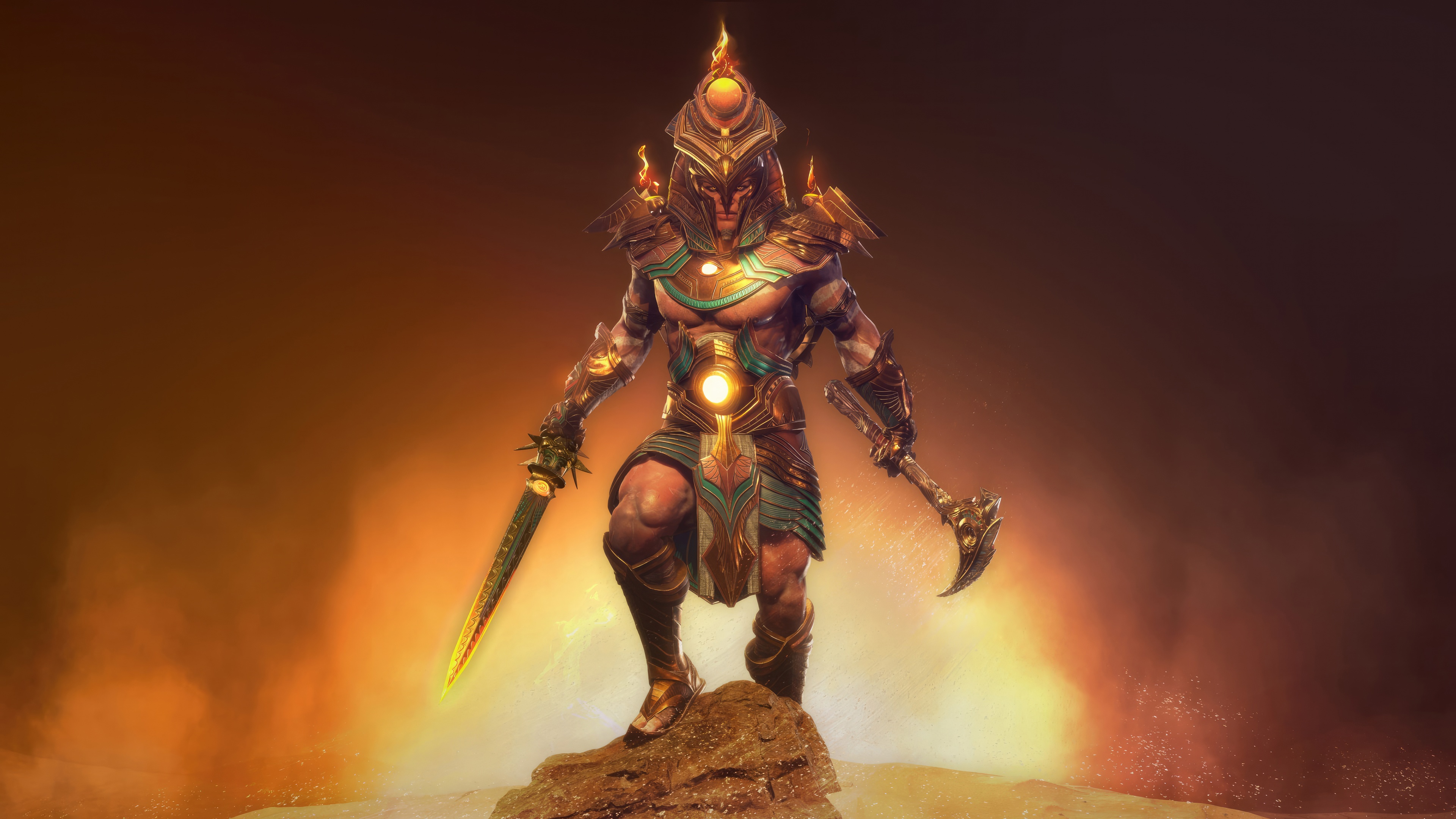 Asgard's Wrath 2 VR Character with Sword and Axe HD Wallpaper