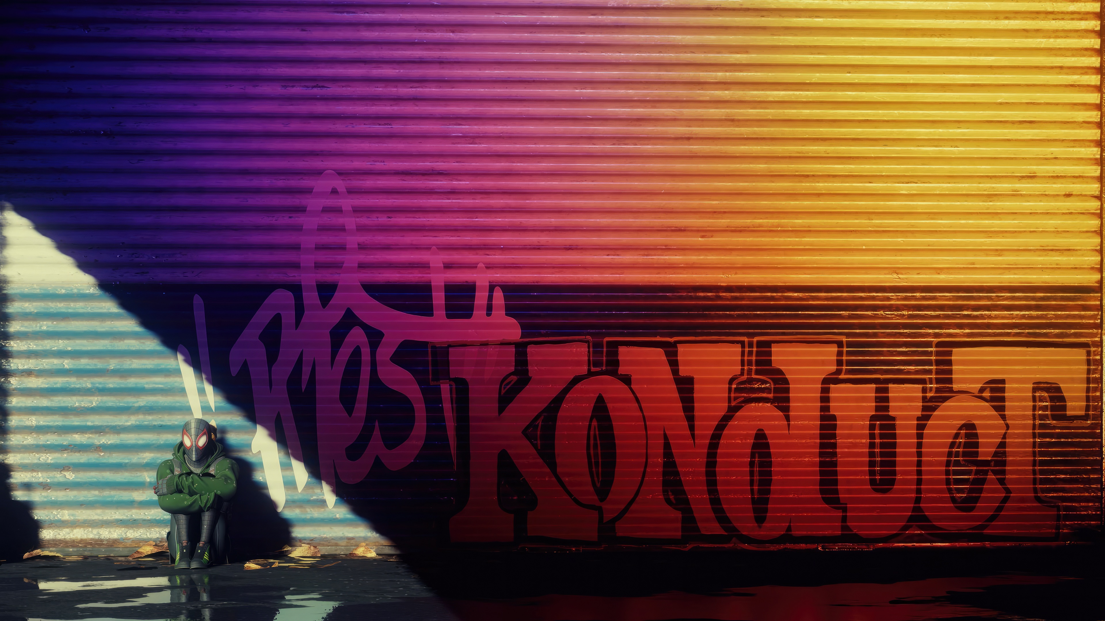 Spider-Man 2 Graffiti on a Roller Door HD Wallpaper