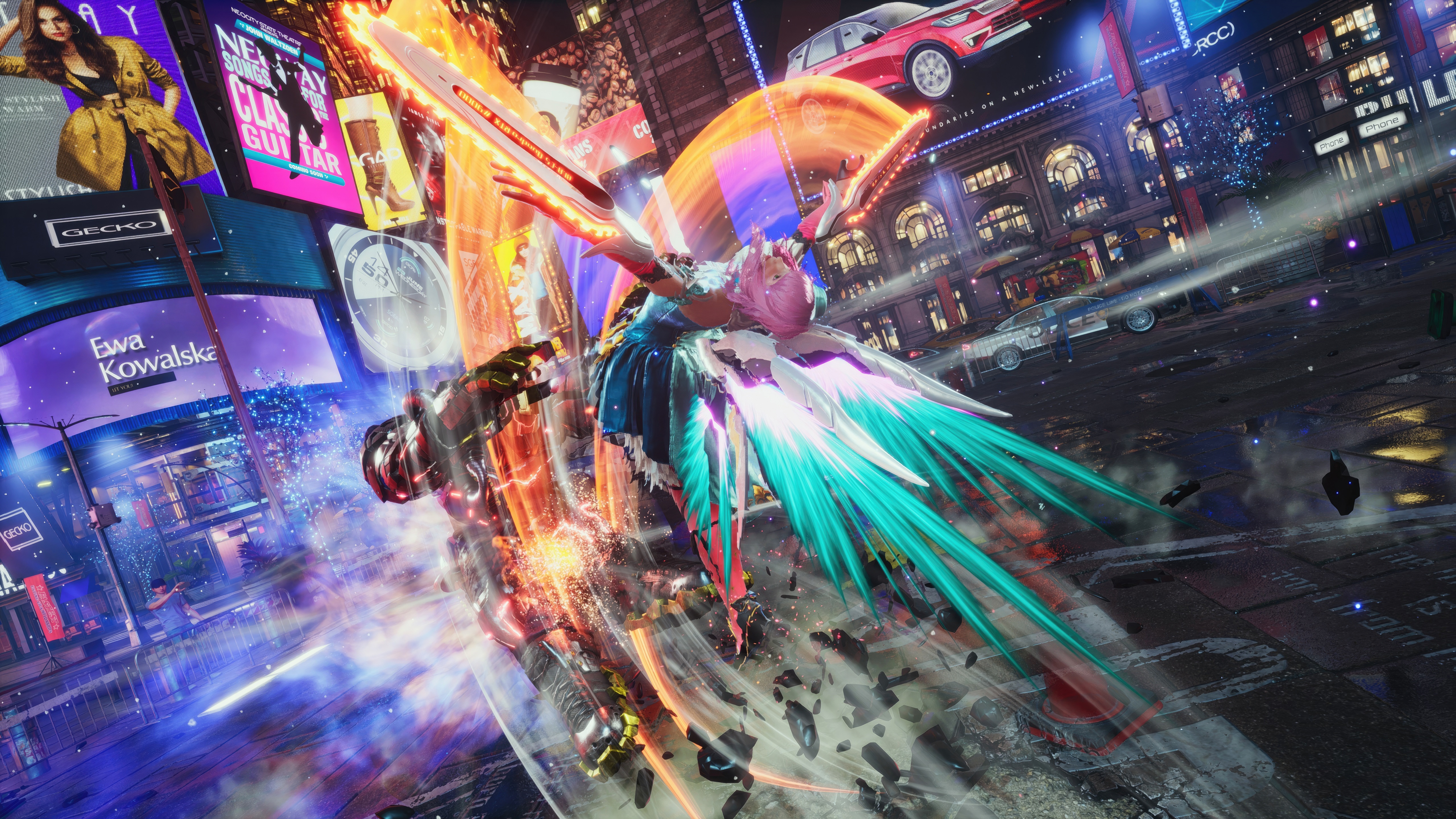 Tekken 8: Jin Kazama vs. Unknown Character in Times Square HD Wallpaper