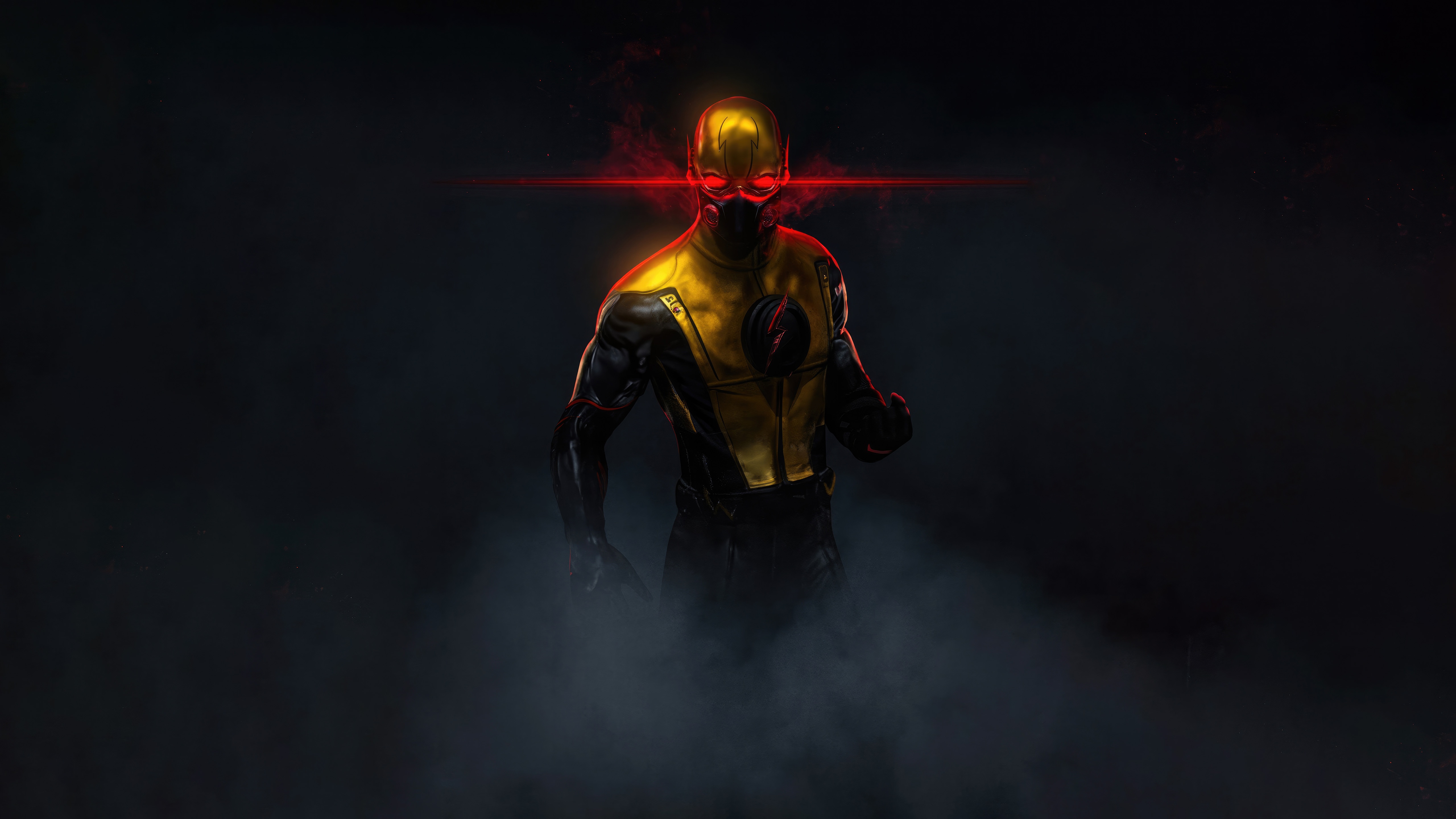 The Reverse Flash with glowing red eyes HD Wallpaper