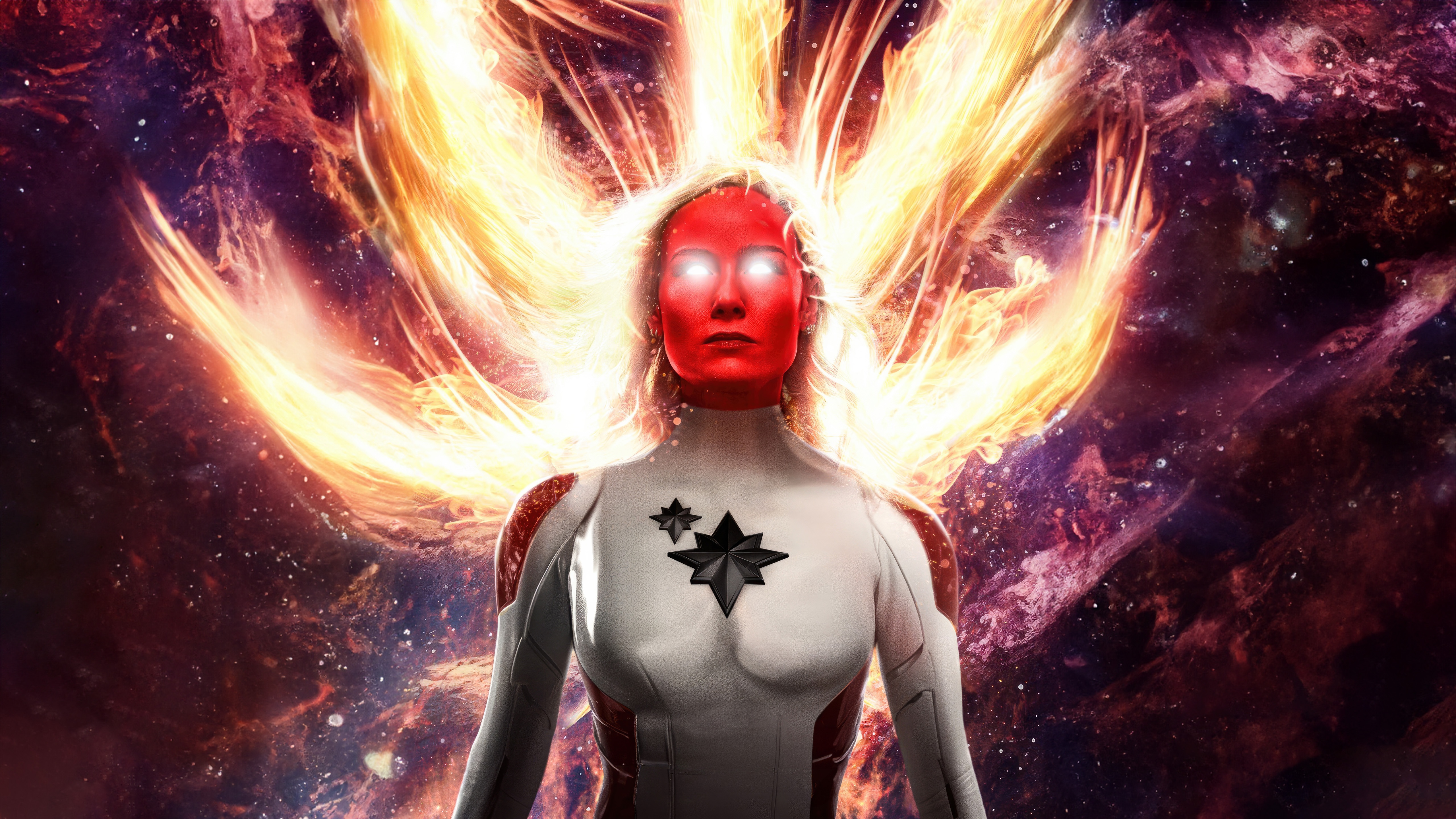 Captain Marvel as Binary in Space HD Wallpaper