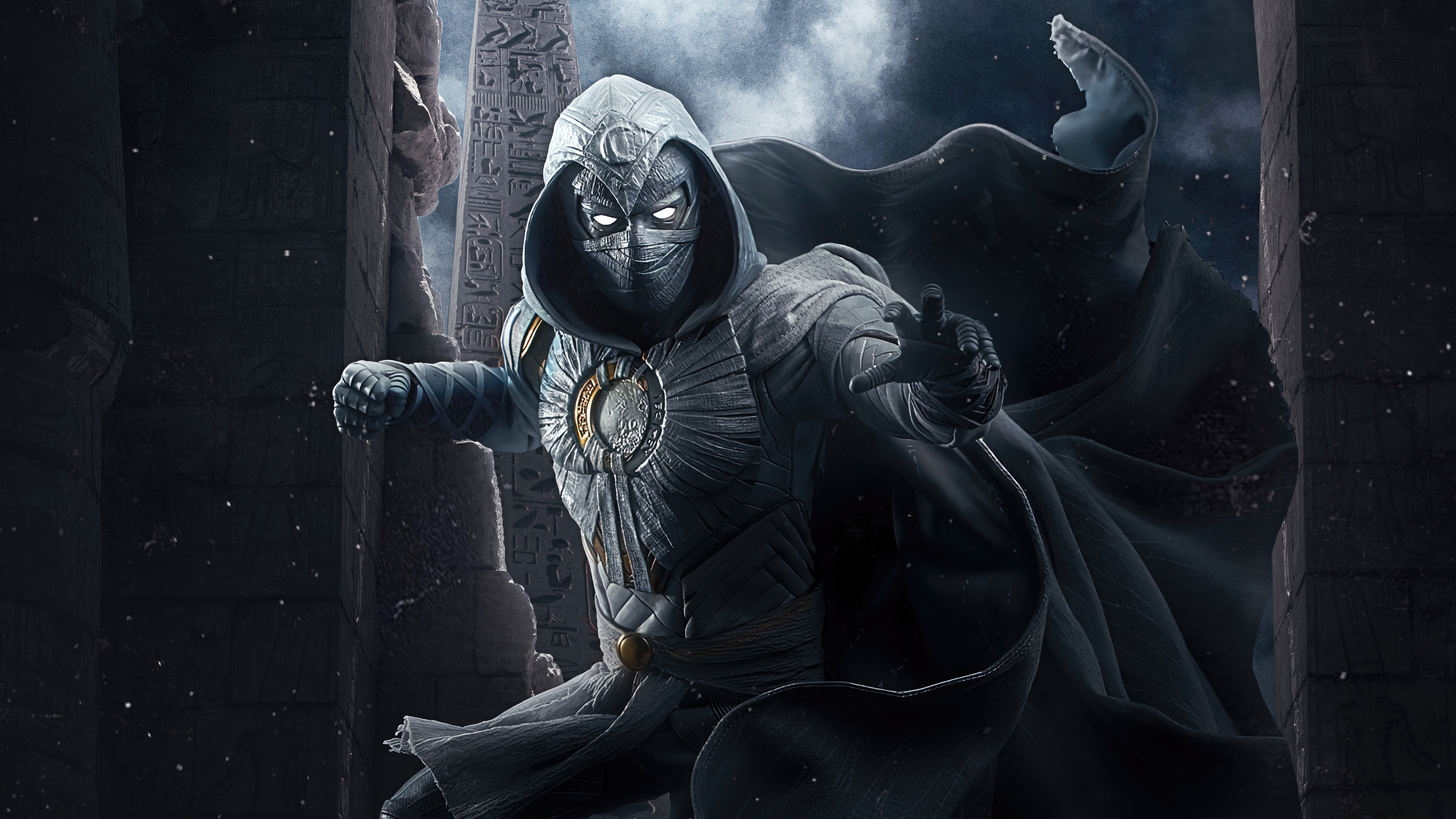 Moon Knight in Ancient Egyptian Ruins HD Wallpaper