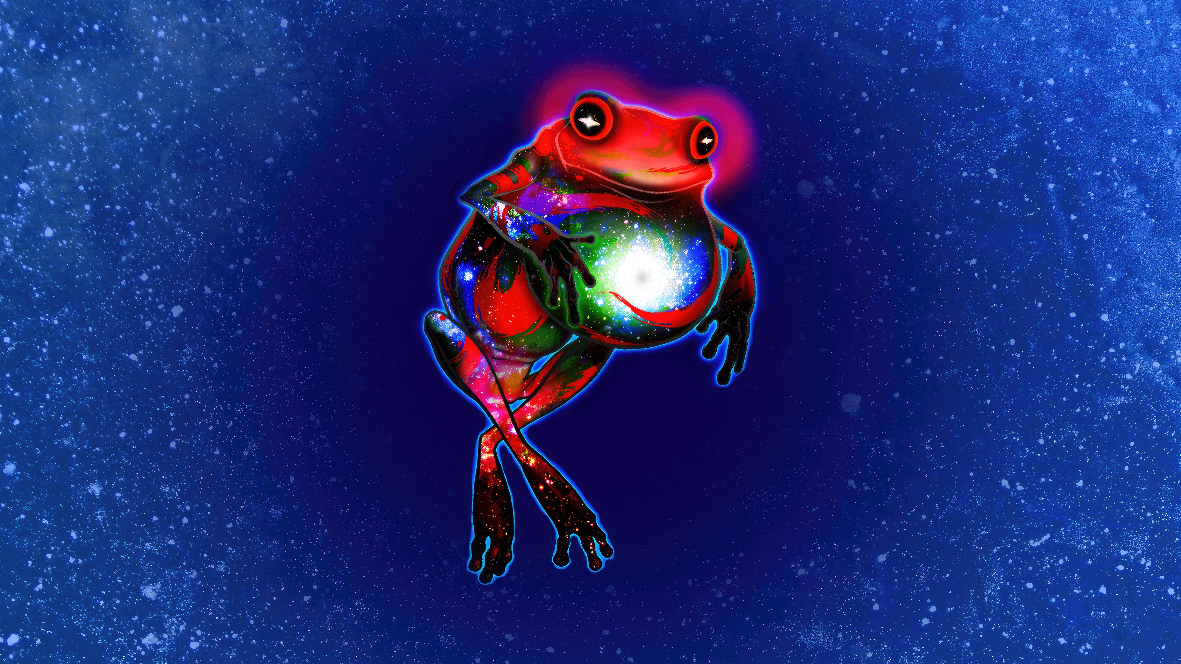 Psychedelic Frog in Outer Space HD Wallpaper