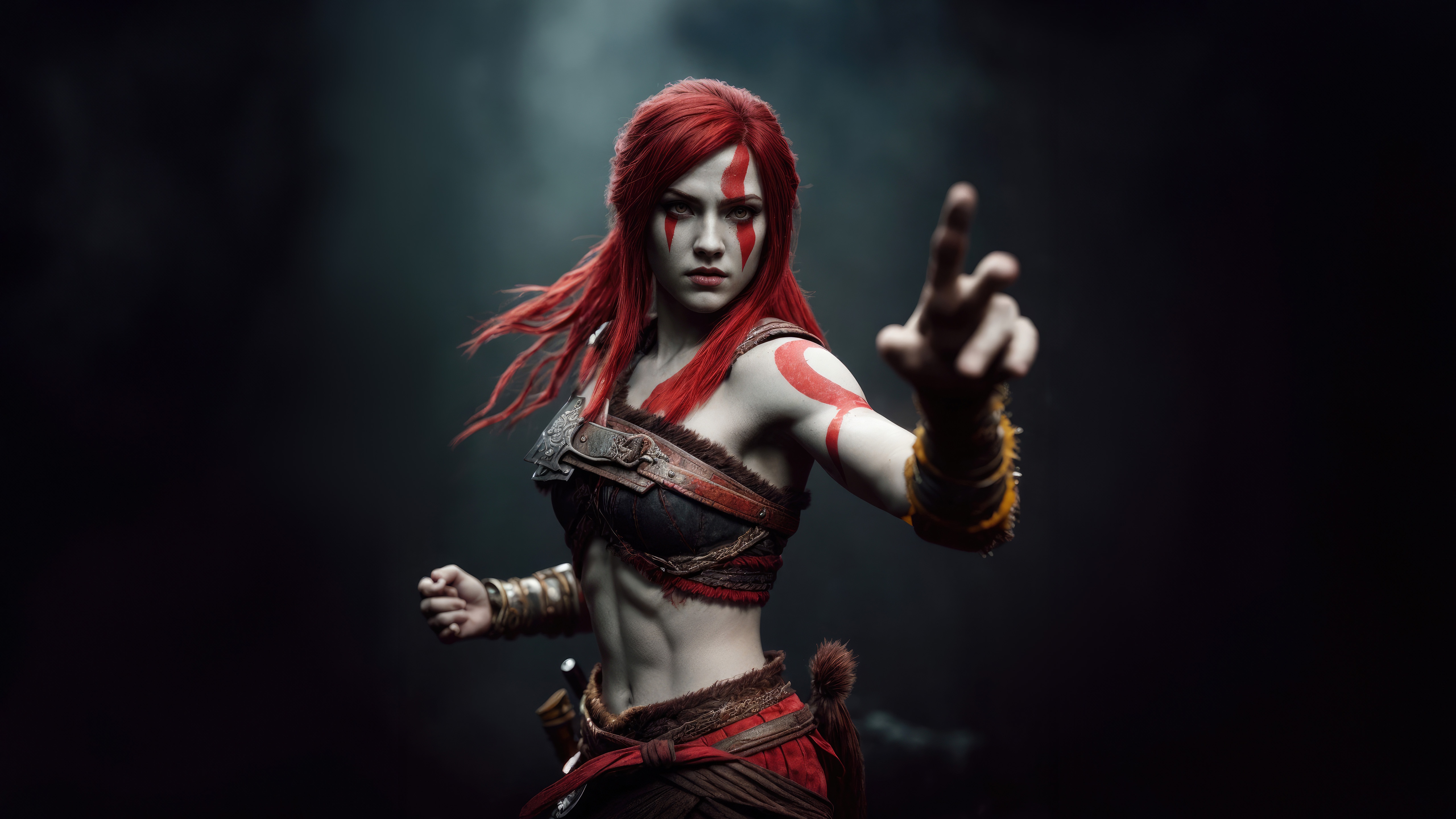 Female Kratos from God of War HD Wallpaper