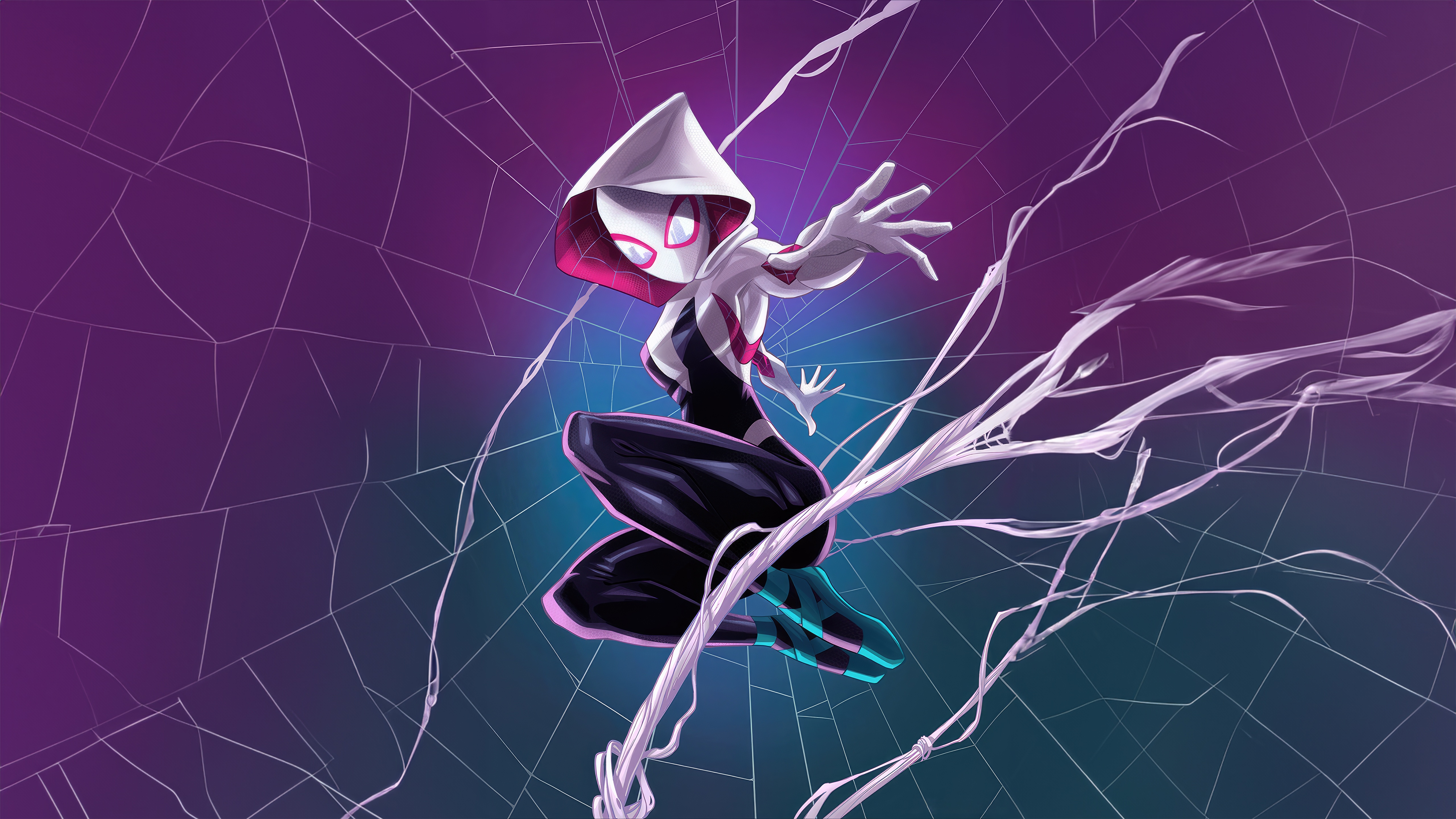 Spider-Gwen Aka Gwen Stacy on a Spiderweb HD Wallpaper