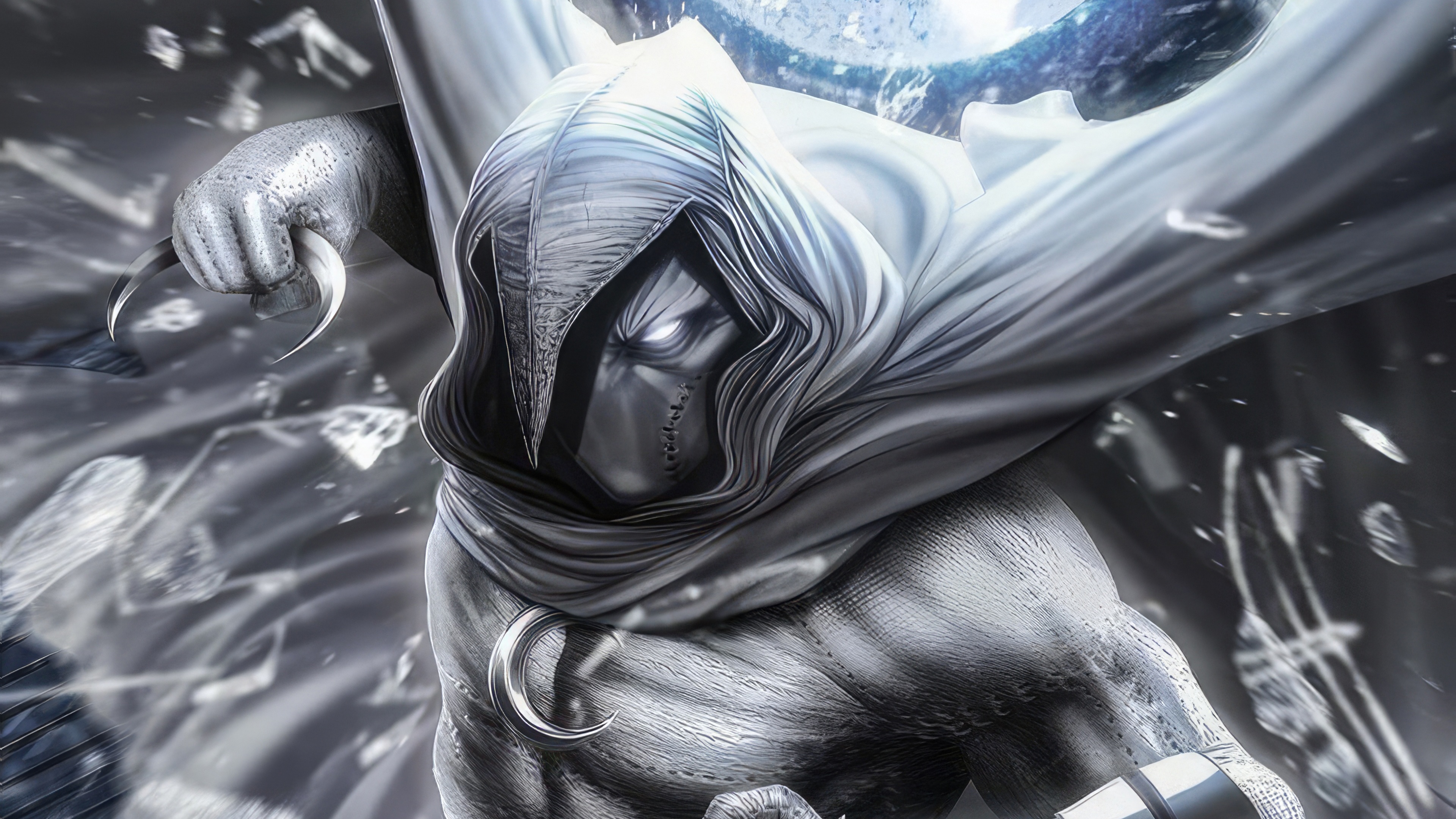 Moon Knight with Crescent Blades HD Wallpaper