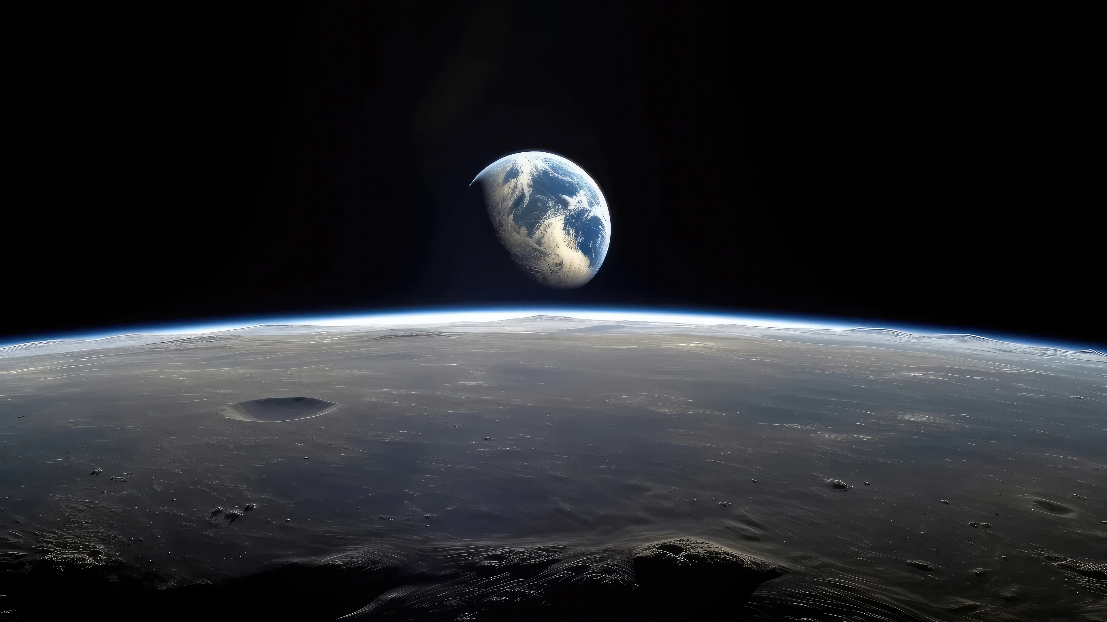 Earth and Moon from Space HD Wallpaper