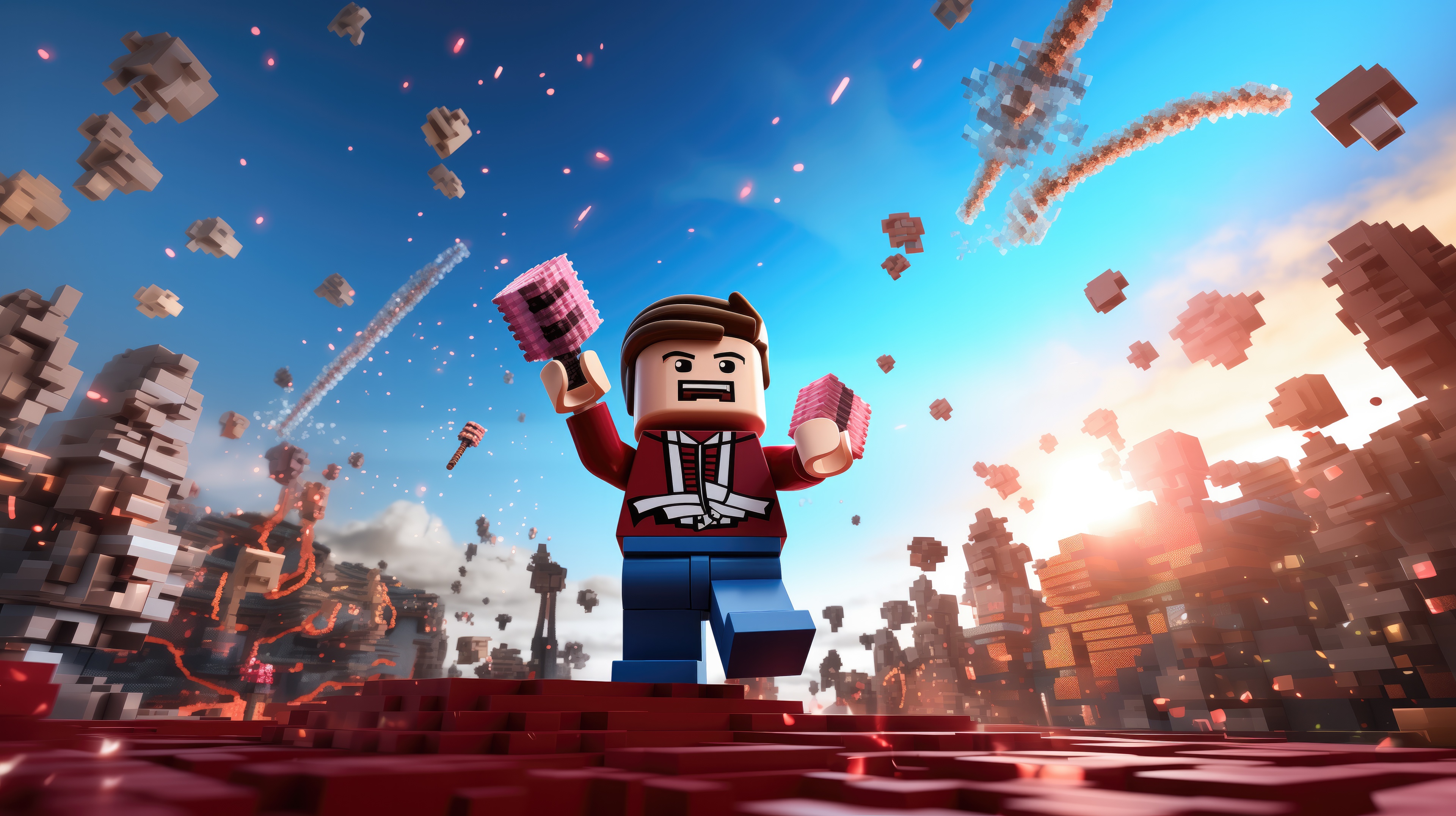 Roblox Adventure 2 Lego Character in Blocky World HD Wallpaper