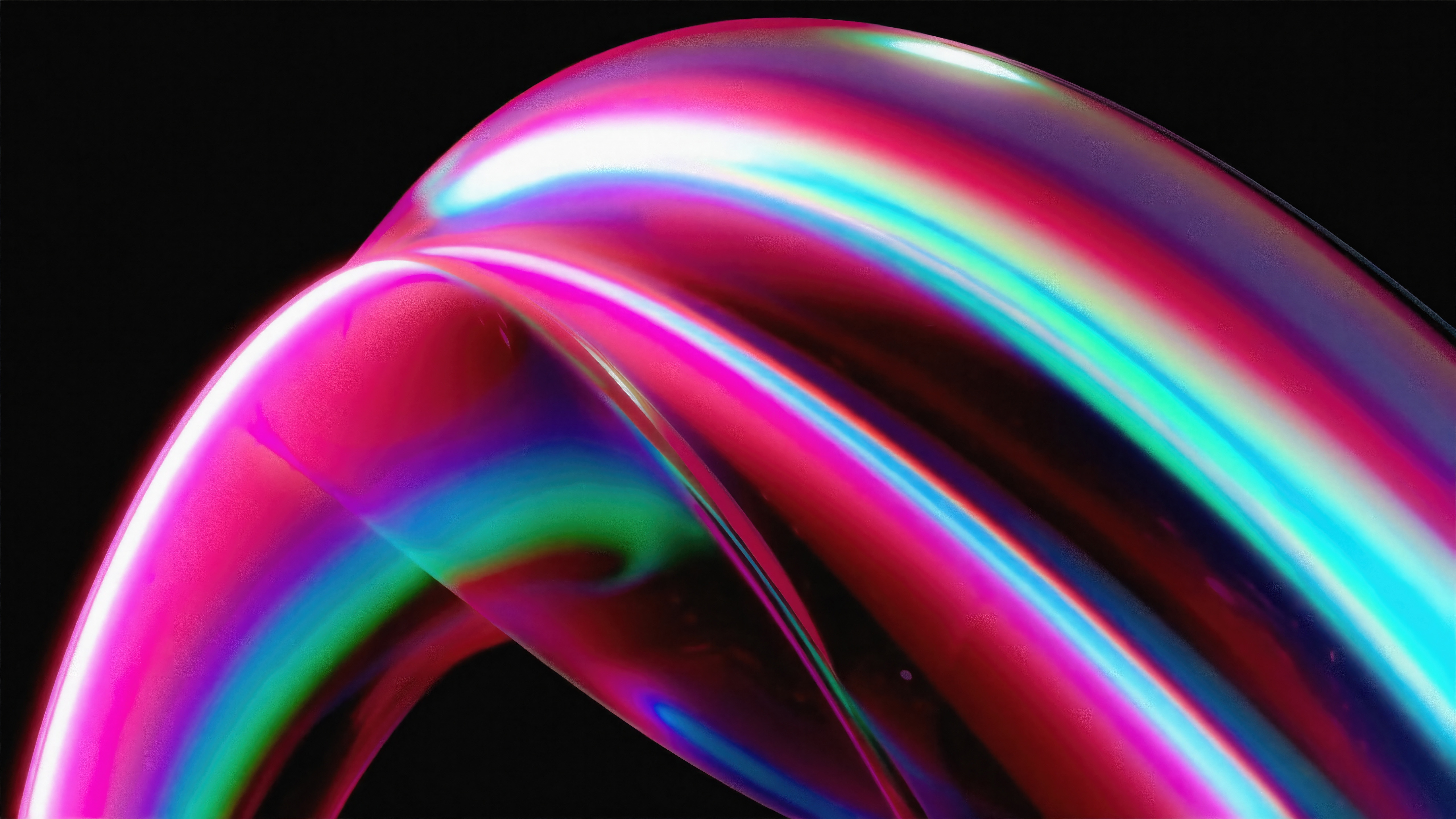 Abstract Liquid CGI with Pink and Blue Hues HD Wallpaper