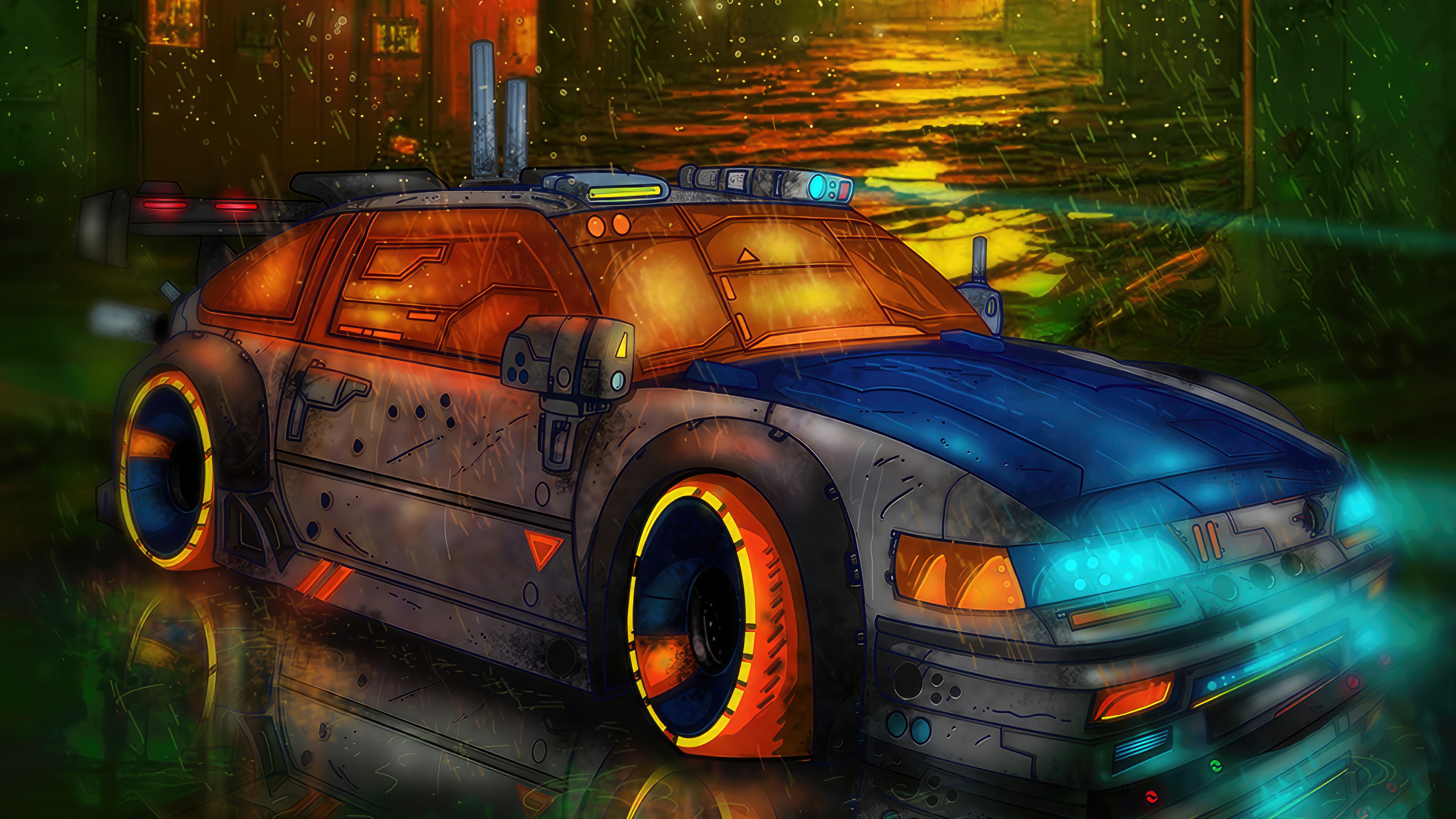 Cyber Racer Redux Futuristic Car HD Wallpaper