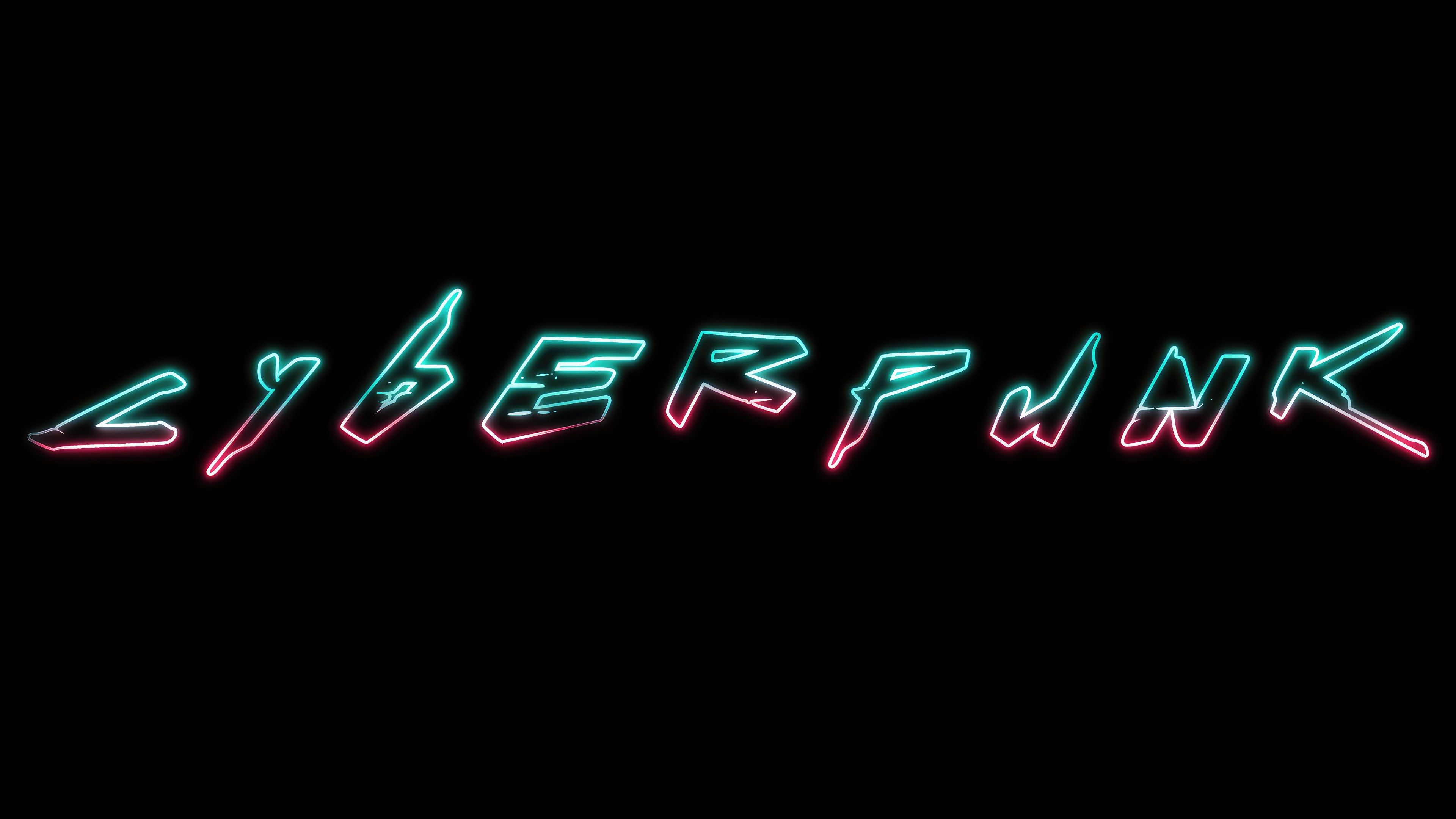 Cyberpunk Neon Typography HD Wallpaper