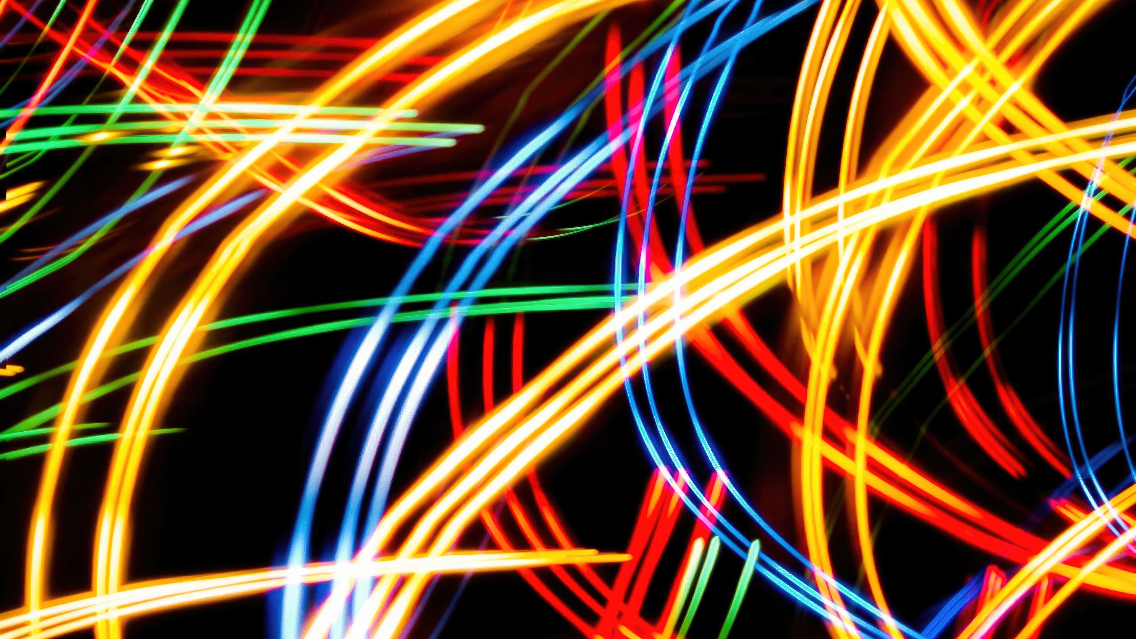 Abstract light trails in various colors HD Wallpaper