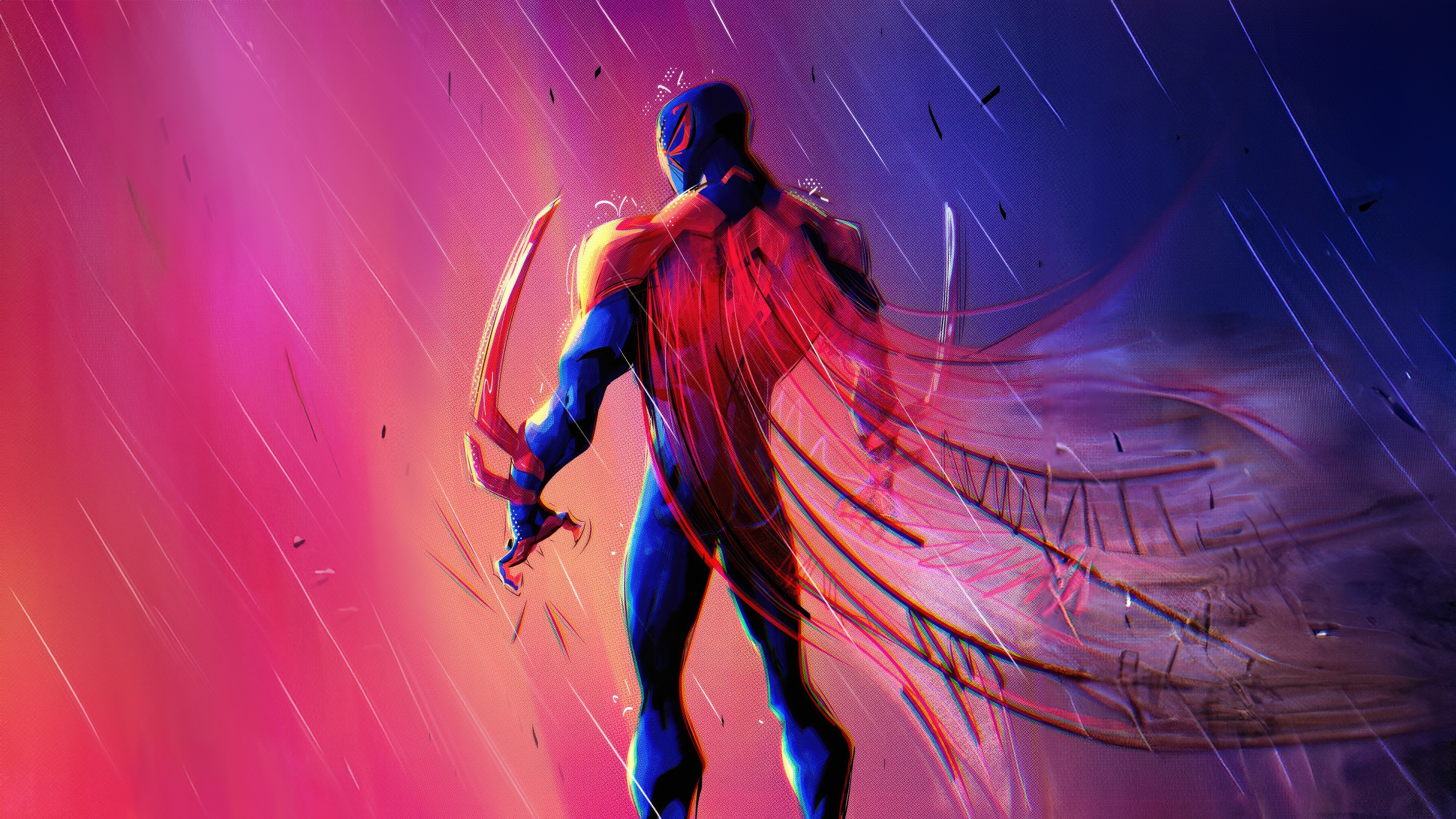 Spider-Man 2099 in a Dynamic Pose HD Wallpaper