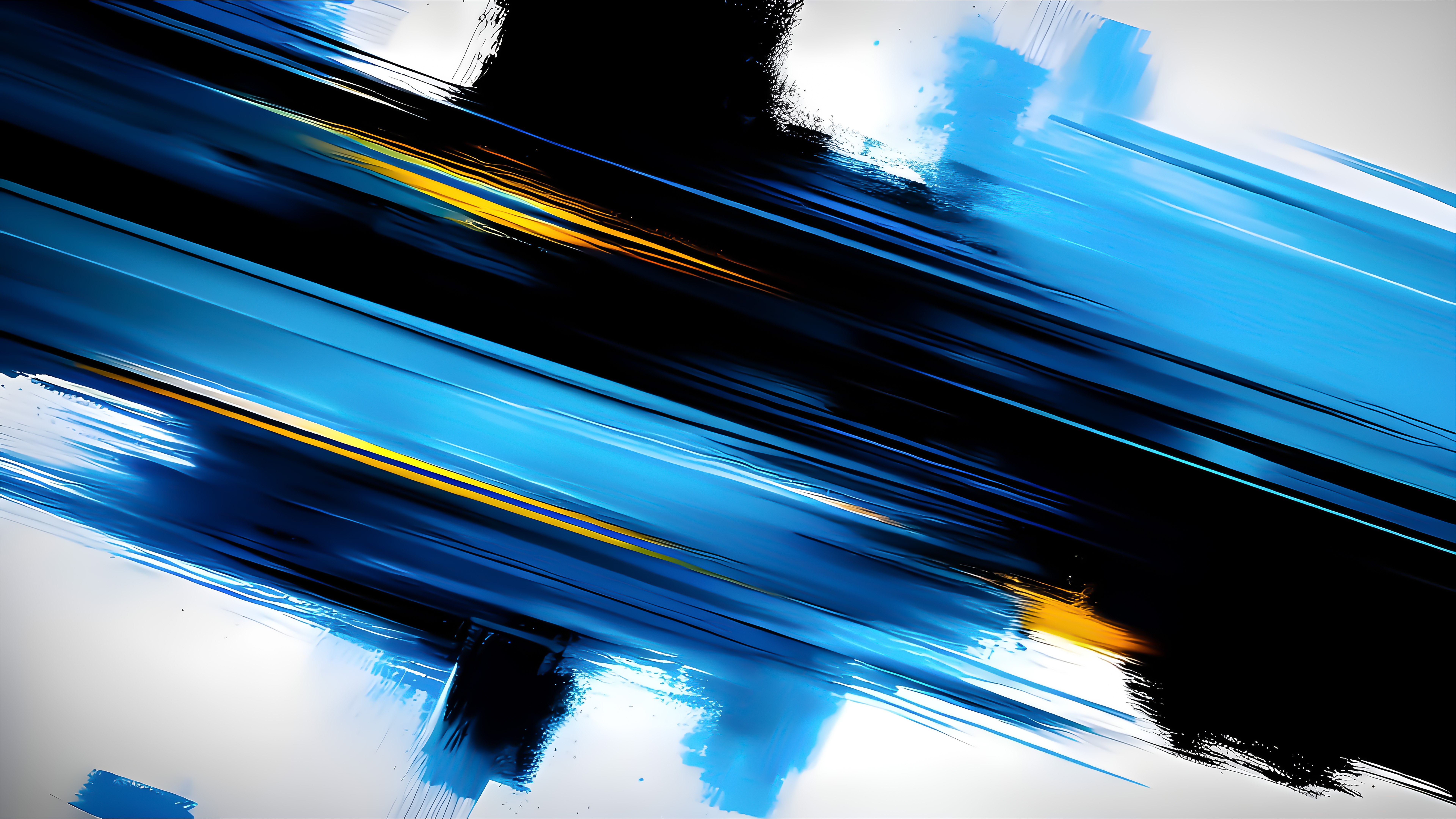 Abstract Blue and Black Brush Strokes HD Wallpaper