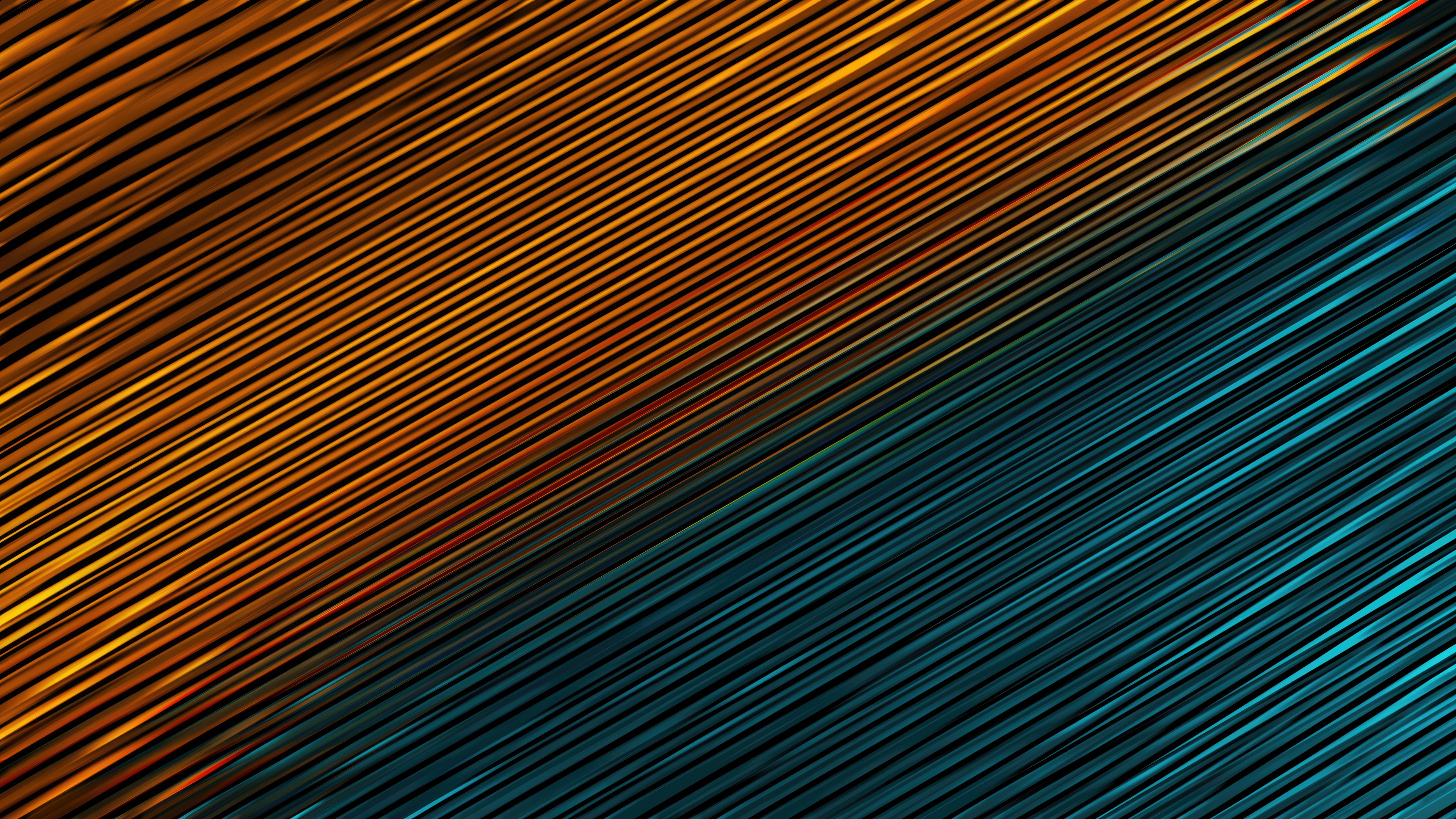 Orange and Teal Diagonal Lines Abstract HD Wallpaper